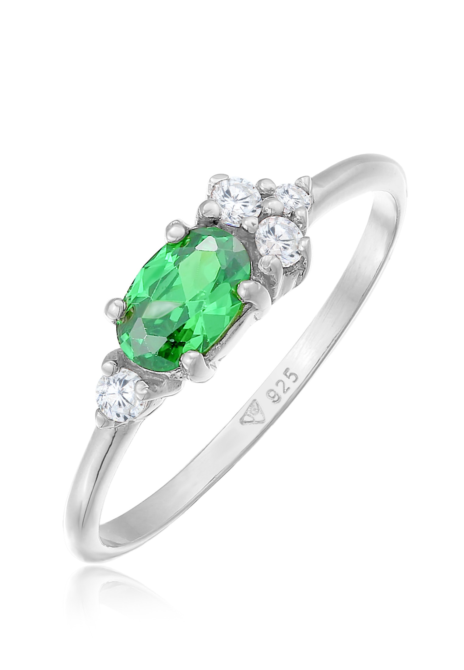 Elli Fingerring »Ring Zirkonia Grün Smaragd Verlobung 925 Silber«