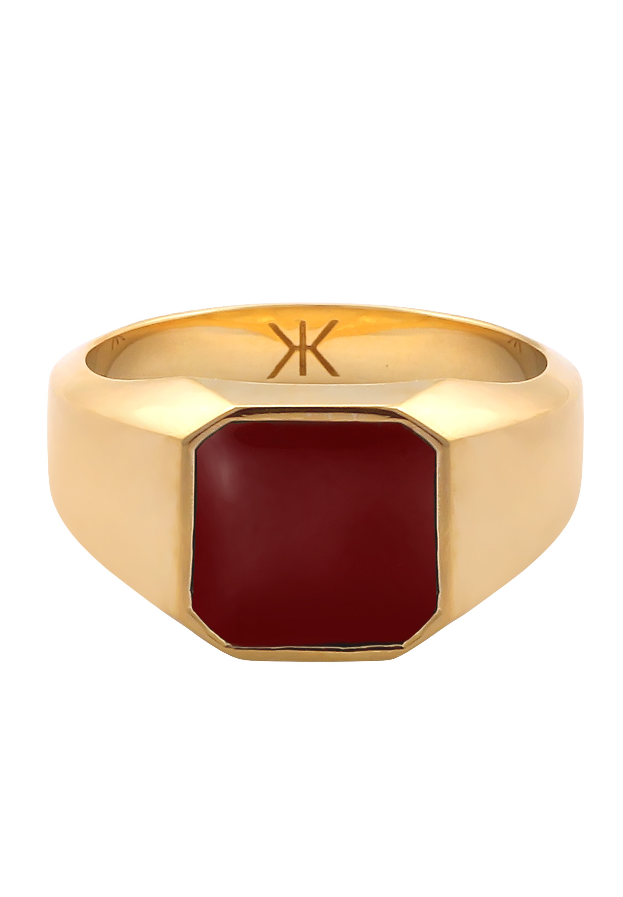 Kuzzoi Siegelring »Ring Siegelring Quadrat Emaille Rot 925 Sterling Silber«