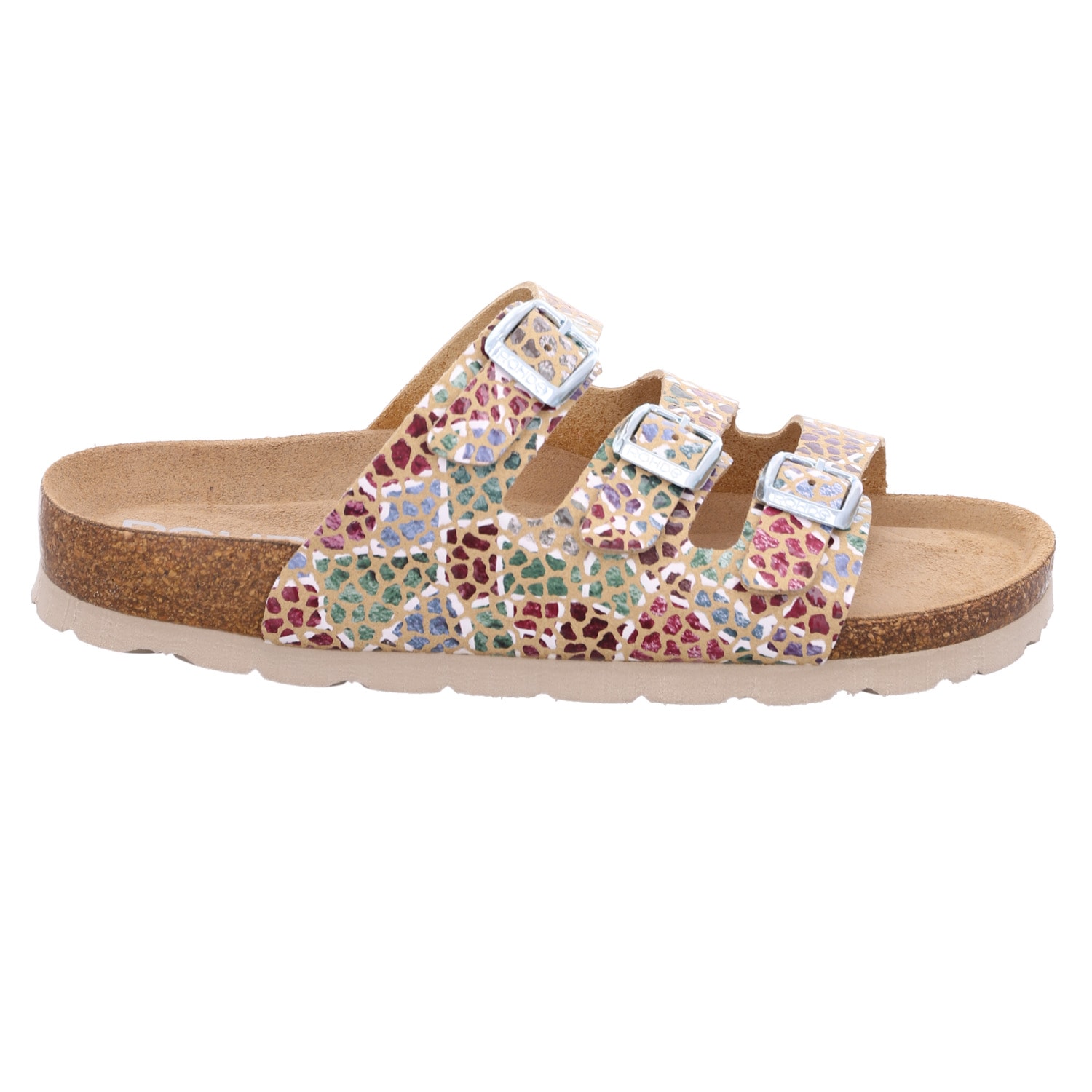 Rohde Pantolette »Alba«  Sommerschuh, Schlappen, Hausschuh mit buntem Druck, G-Weite = weit