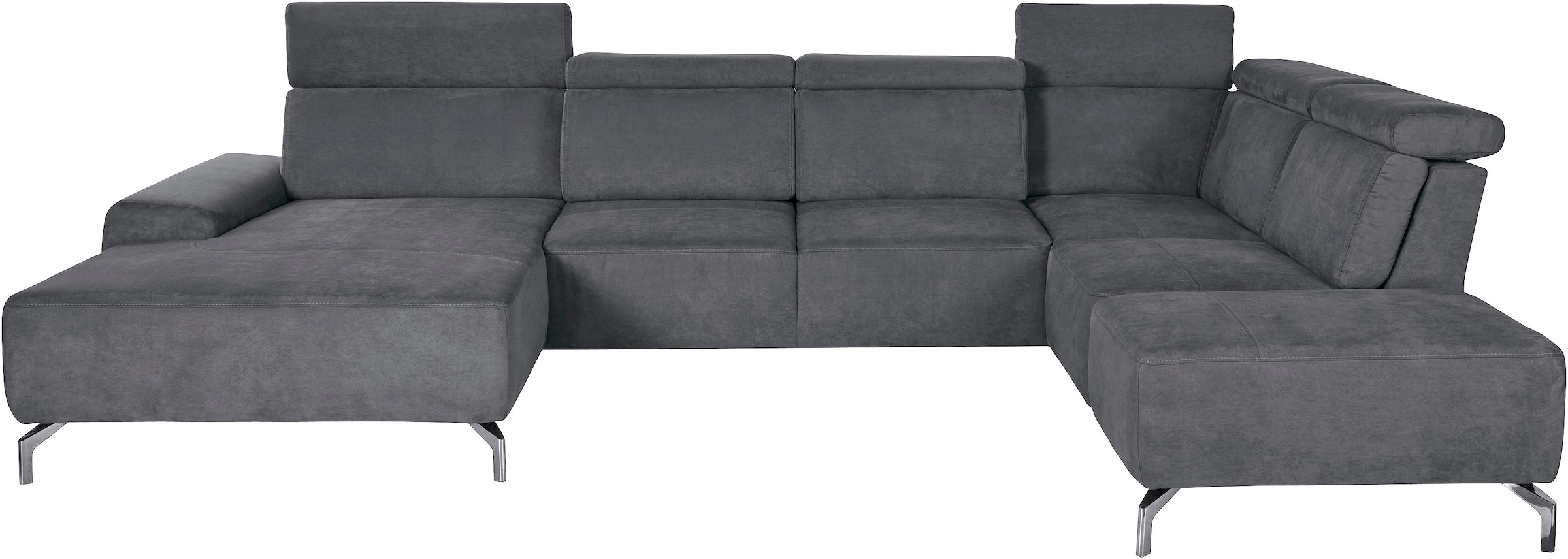 sit&more Wohnlandschaft »Gizeh U-Form« 15 cm Fußhöhe, inklusive Sitztiefenverstellung und Kopfteilverstellung