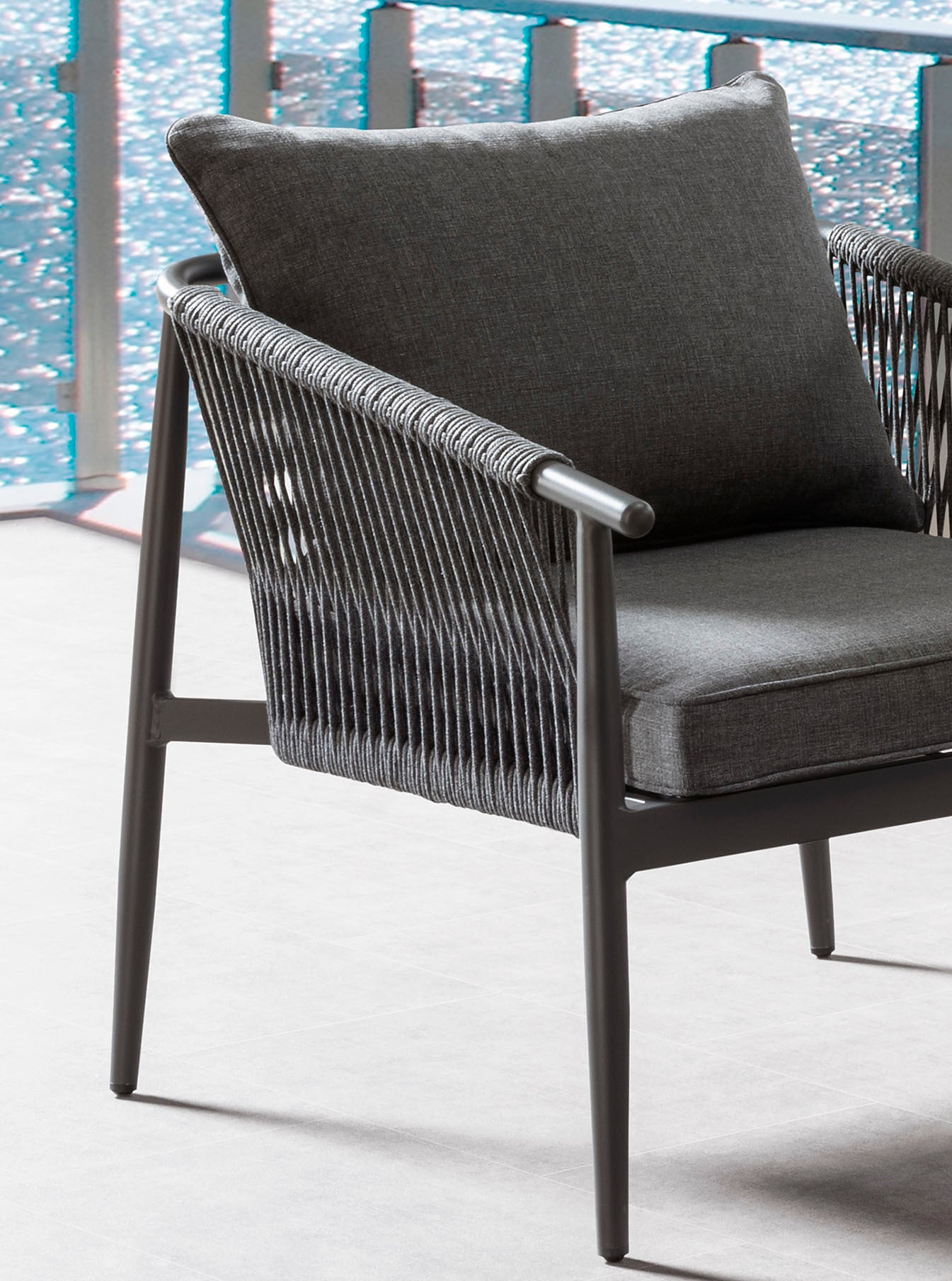Destiny Gartenlounge-Set »VERONA«, (11 tlg., 1x 2er Sofa, 2x Sessel, 1x Tisch, inkl. Auflagen), Aluminium, Olefin-Rope