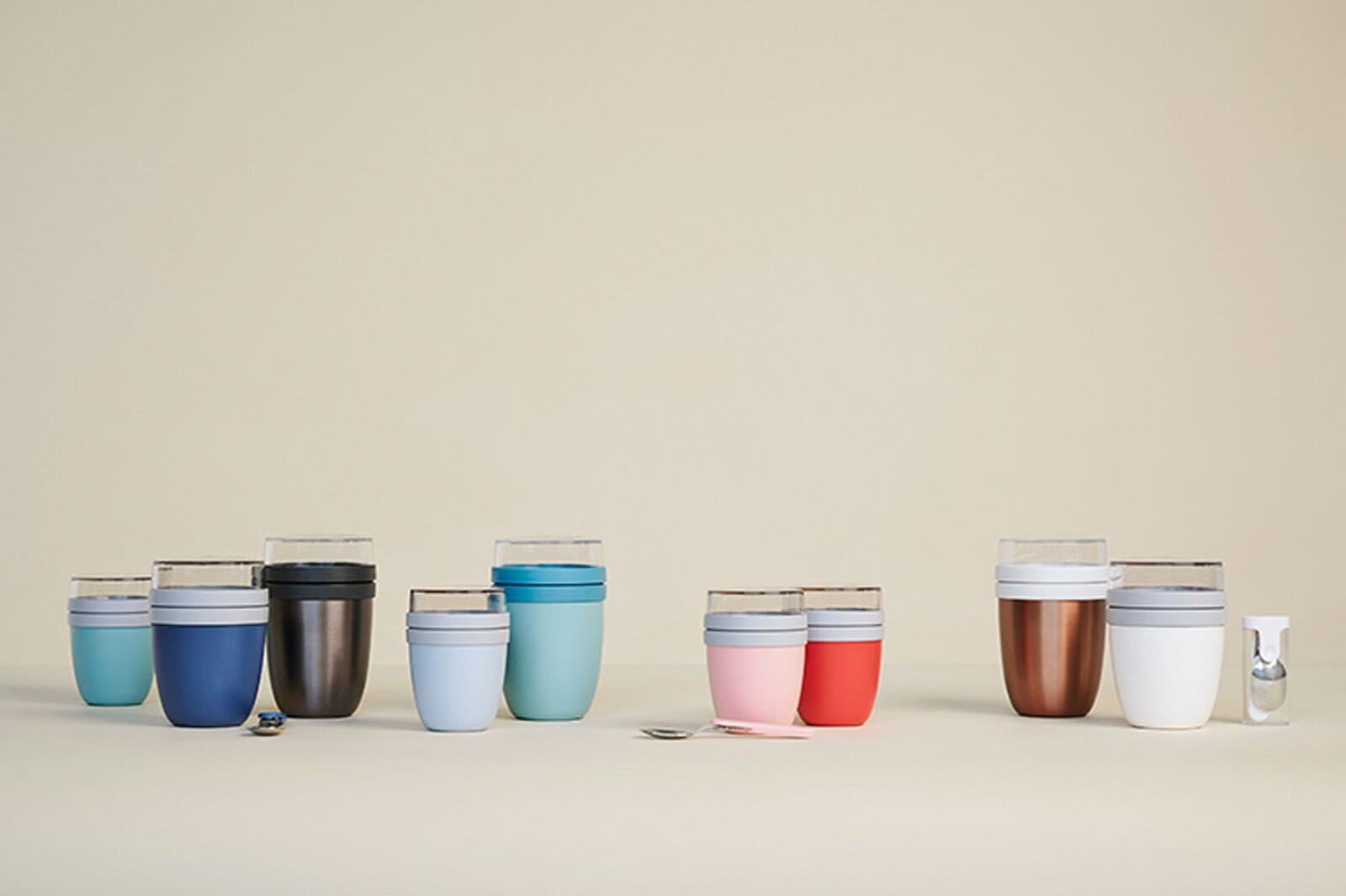 Mepal Lunchbox »Lunchpot Ellipse ø 10.7 cm 6er Set türkis«, (6 tlg.)
