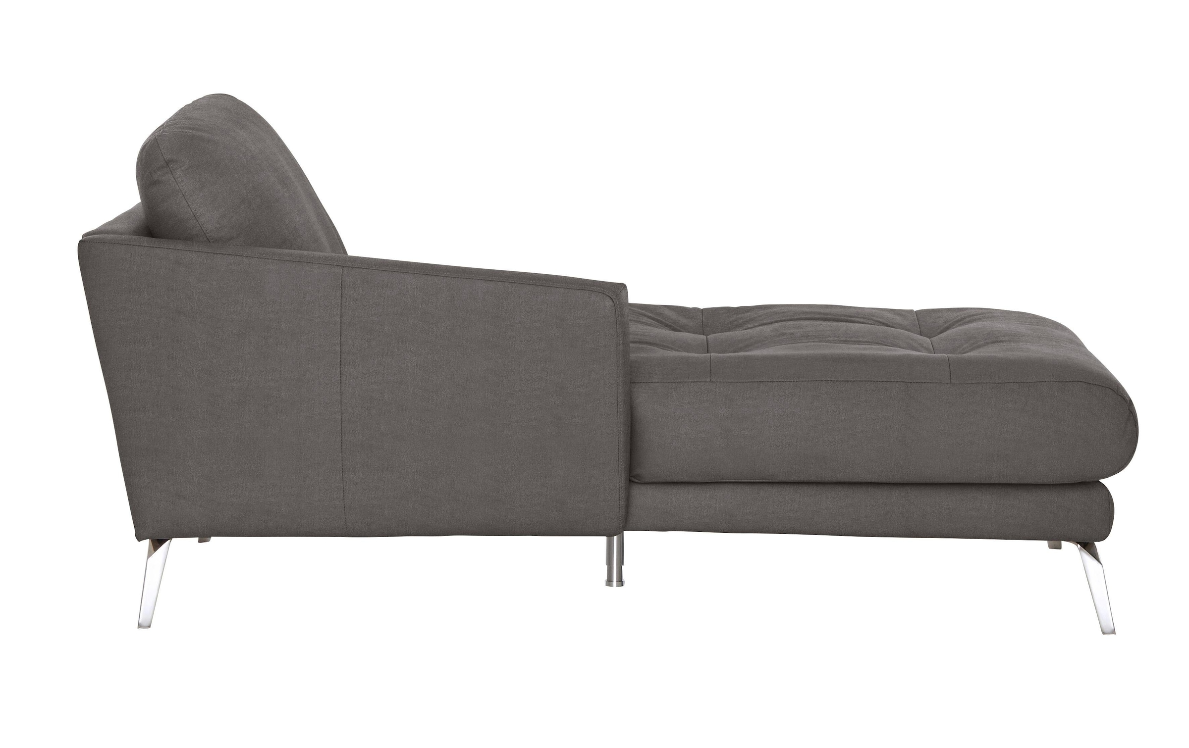 W.SCHILLIG Chaiselongue »softy«, mit dekorativer Heftung im Sitz, Füße Chrom glänzend