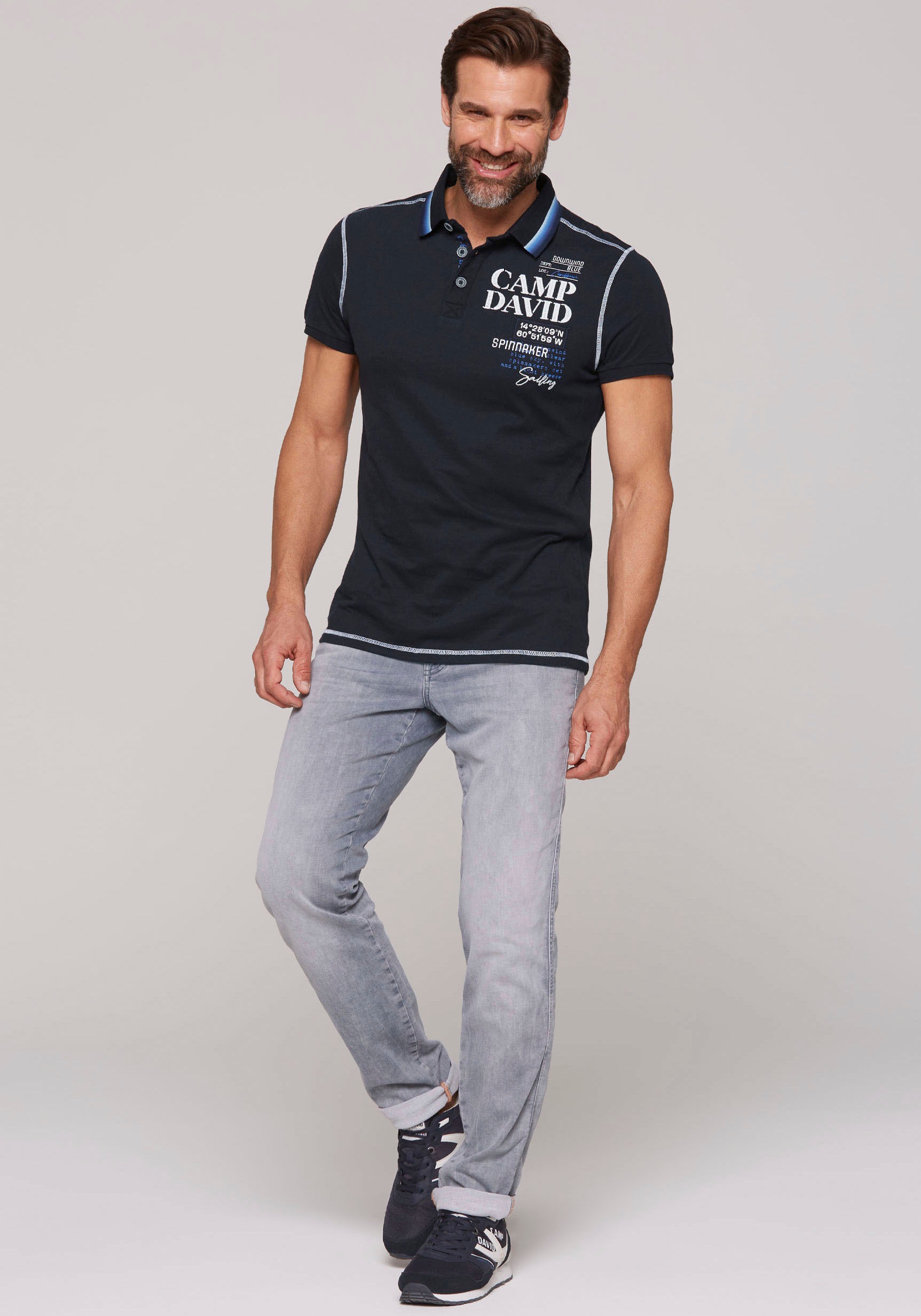 CAMP DAVID Poloshirt, mit Logo-Applikationen