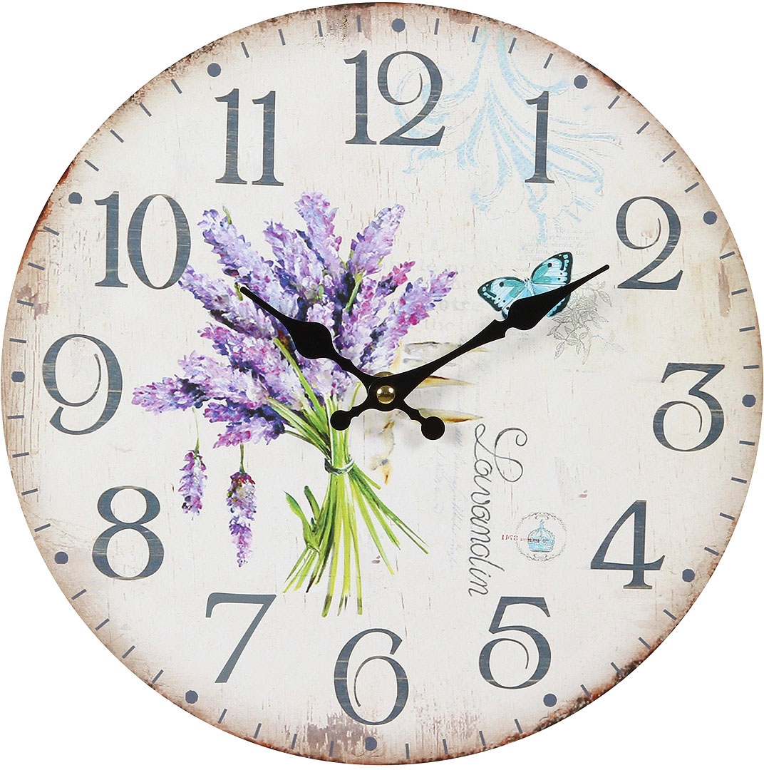 Ambiente Haus Wanduhr "Lavendel Wanduhr 28cm"