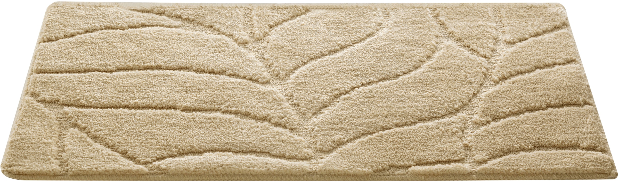 OTTO home Badematte »Epense, Badvorleger, Badezimmer Teppich, Duschmatte mit Blattstruktur« Höhe 10 mm rutschhemmend beschichtet fußbodenheizungsgeeignet | schnell trocknend Badteppich, Uni, Blätter, Hoch-Tief, verschiedene Farben und Größen