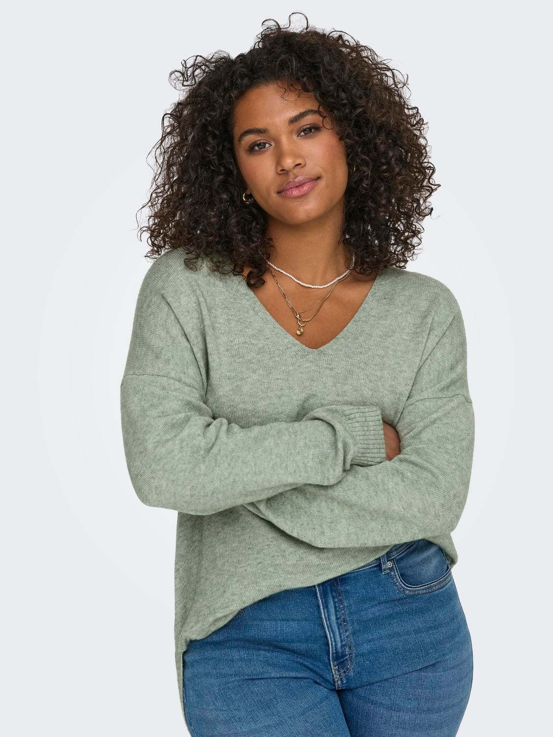 ONLY CARMAKOMA V-Ausschnitt-Pullover »CARMARGARETA LS PULLOVER KNT NOOS«