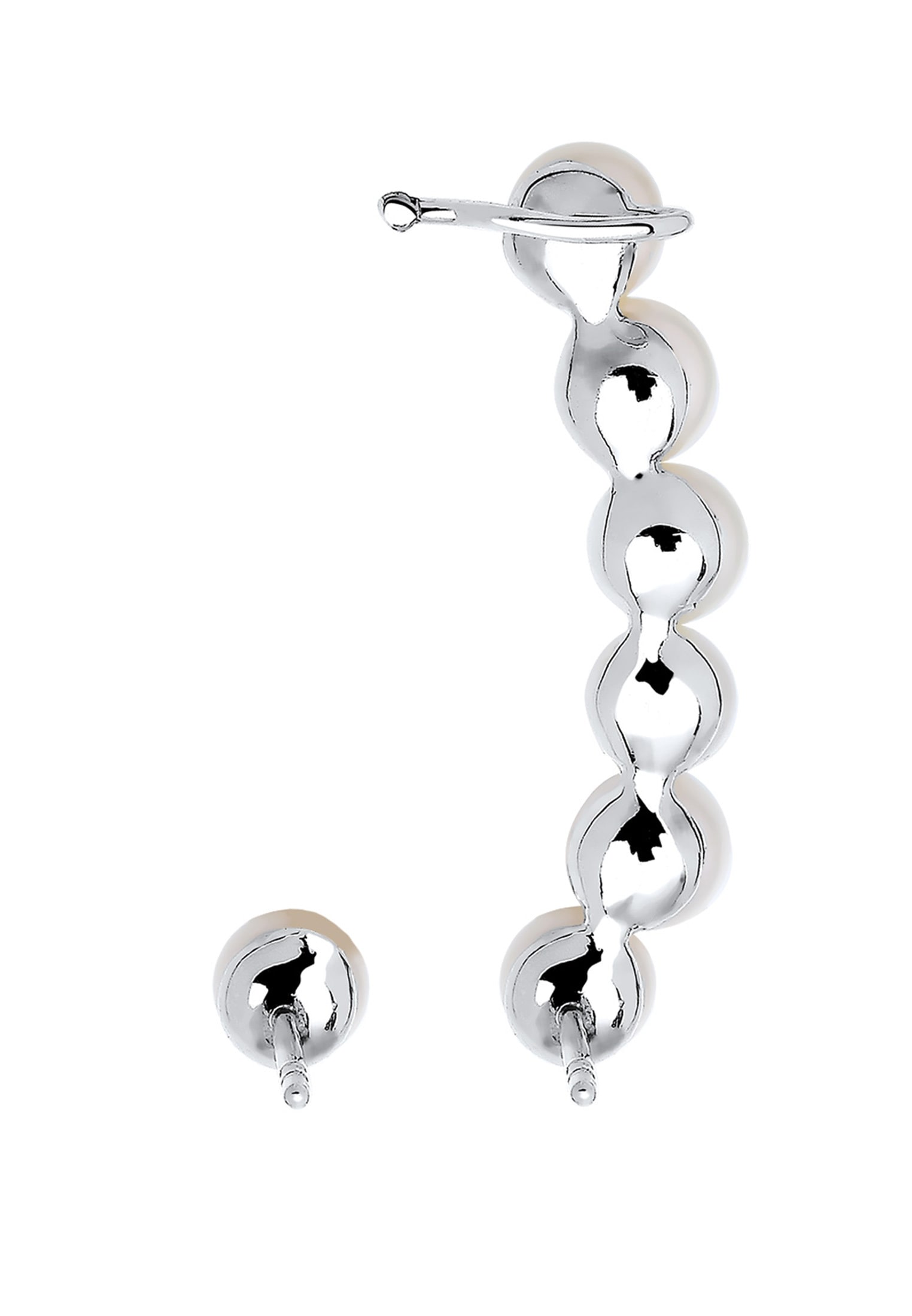 Elli Paar Ohrstecker »Ohrringe Süßwasserzuchtperle Earcuff Statement 925 Silber«