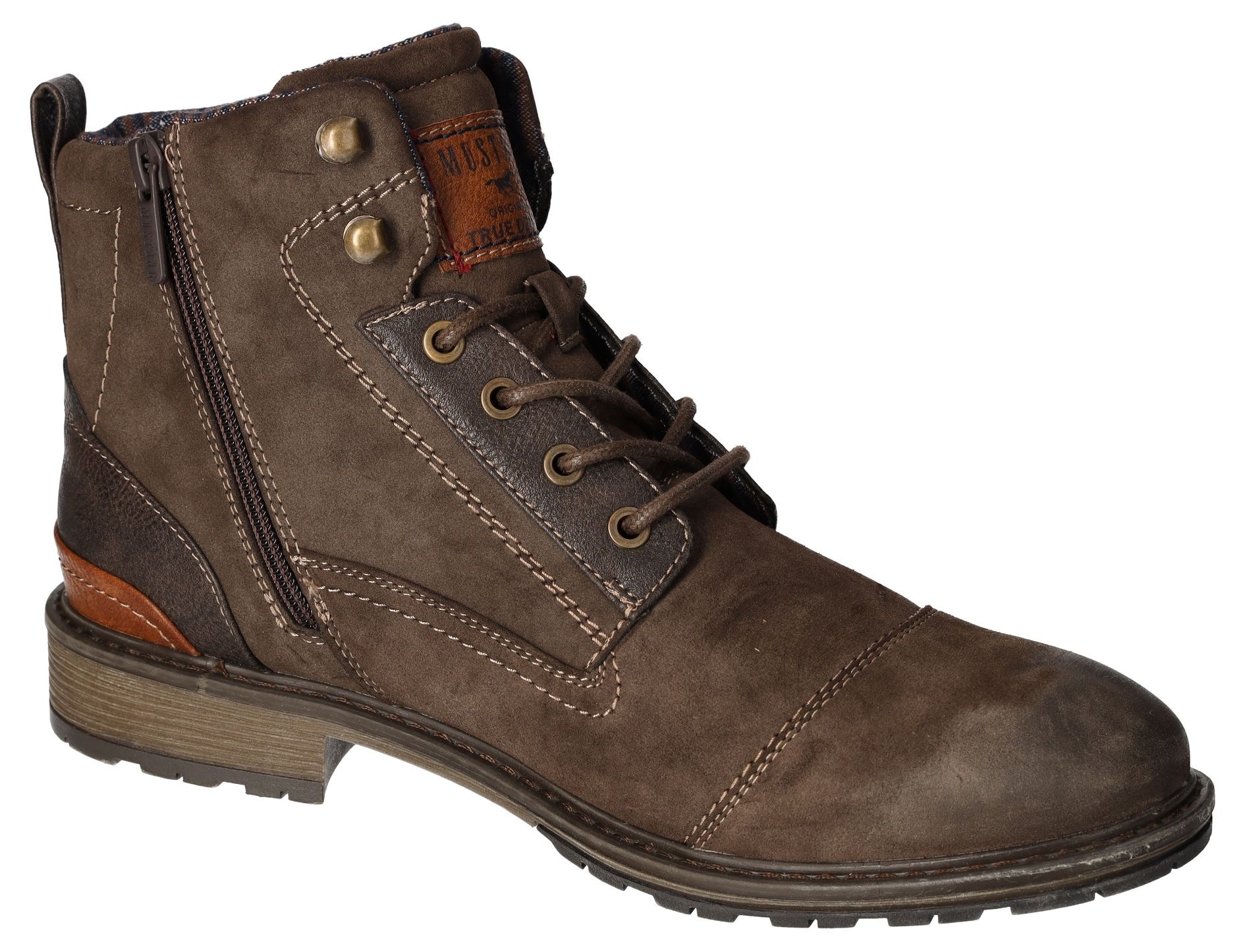Mustang Shoes Schnürboots, Winterboots, Casual Stiefel mit stylischem Logodruck auf der Zunge