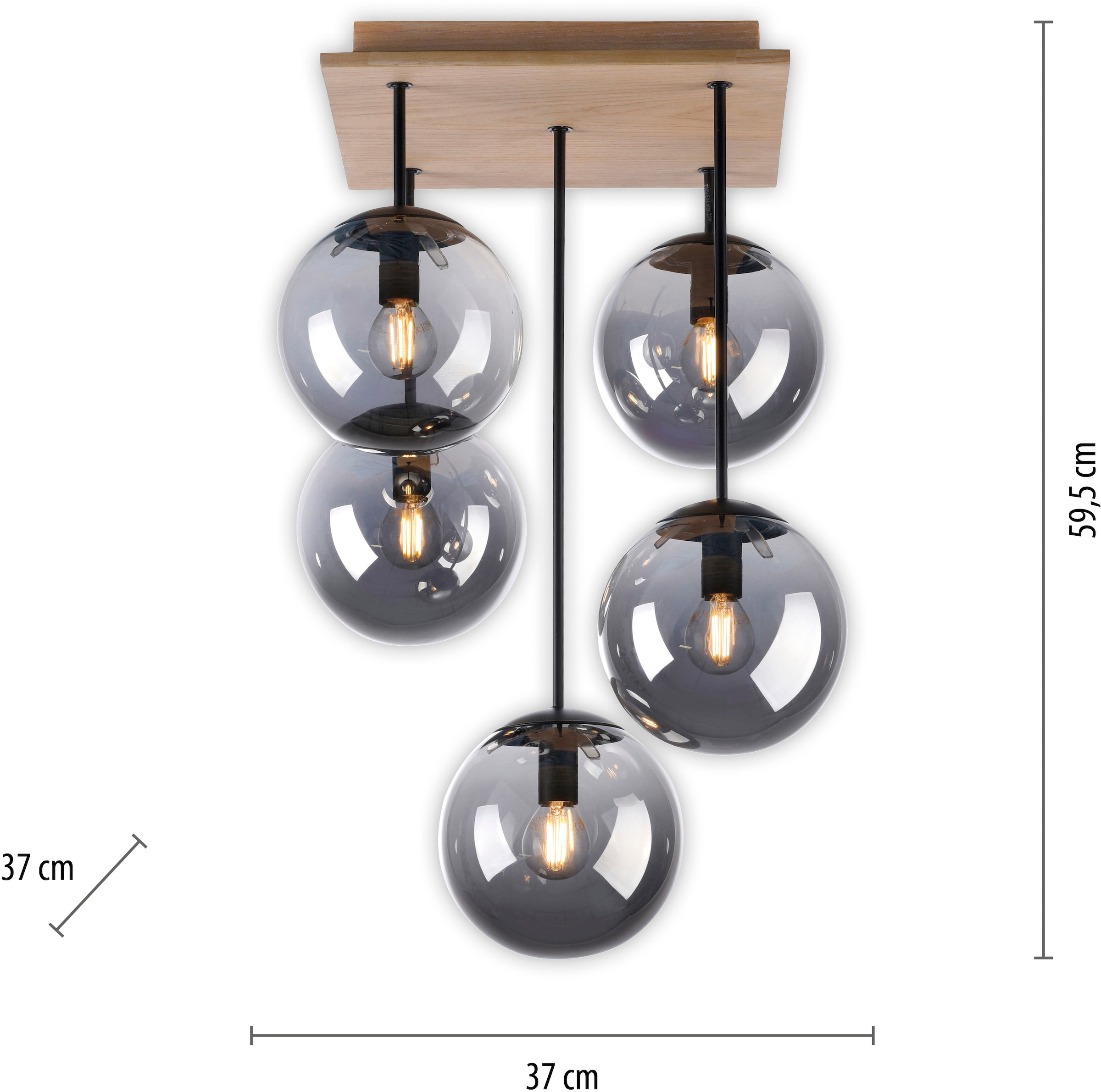 JUST LIGHT Deckenleuchte »GREEN WIDO« E14 1 Stk.