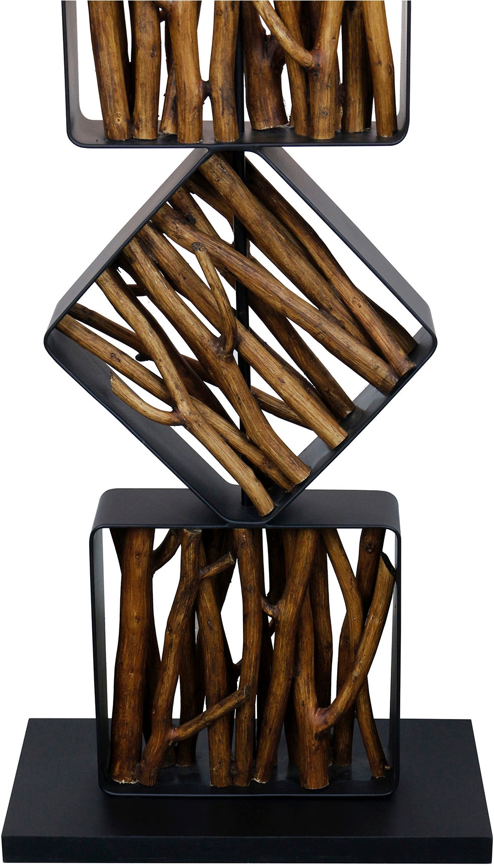 SalesFever Stehlampe »Treibholz« E27 1 Stk. Schirm innen goldfarben