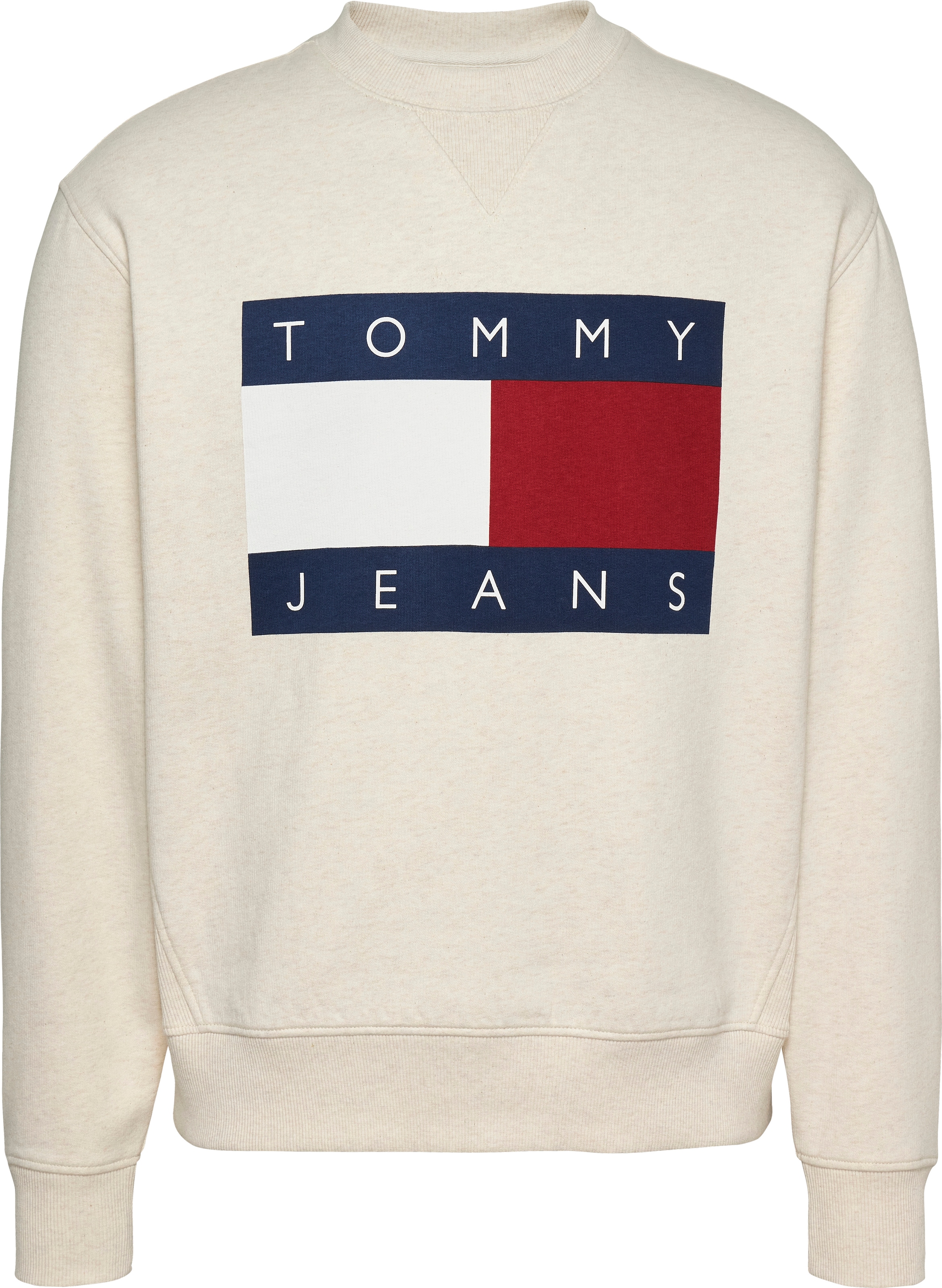 Tommy Jeans Sweatshirt »TJM MELANGE FLAG CREW«, mit großem Logo