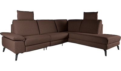 Ecksofa, inkl. Kopfstützen, wahlweise mit Relaxfunktion, Breite: 243 cm