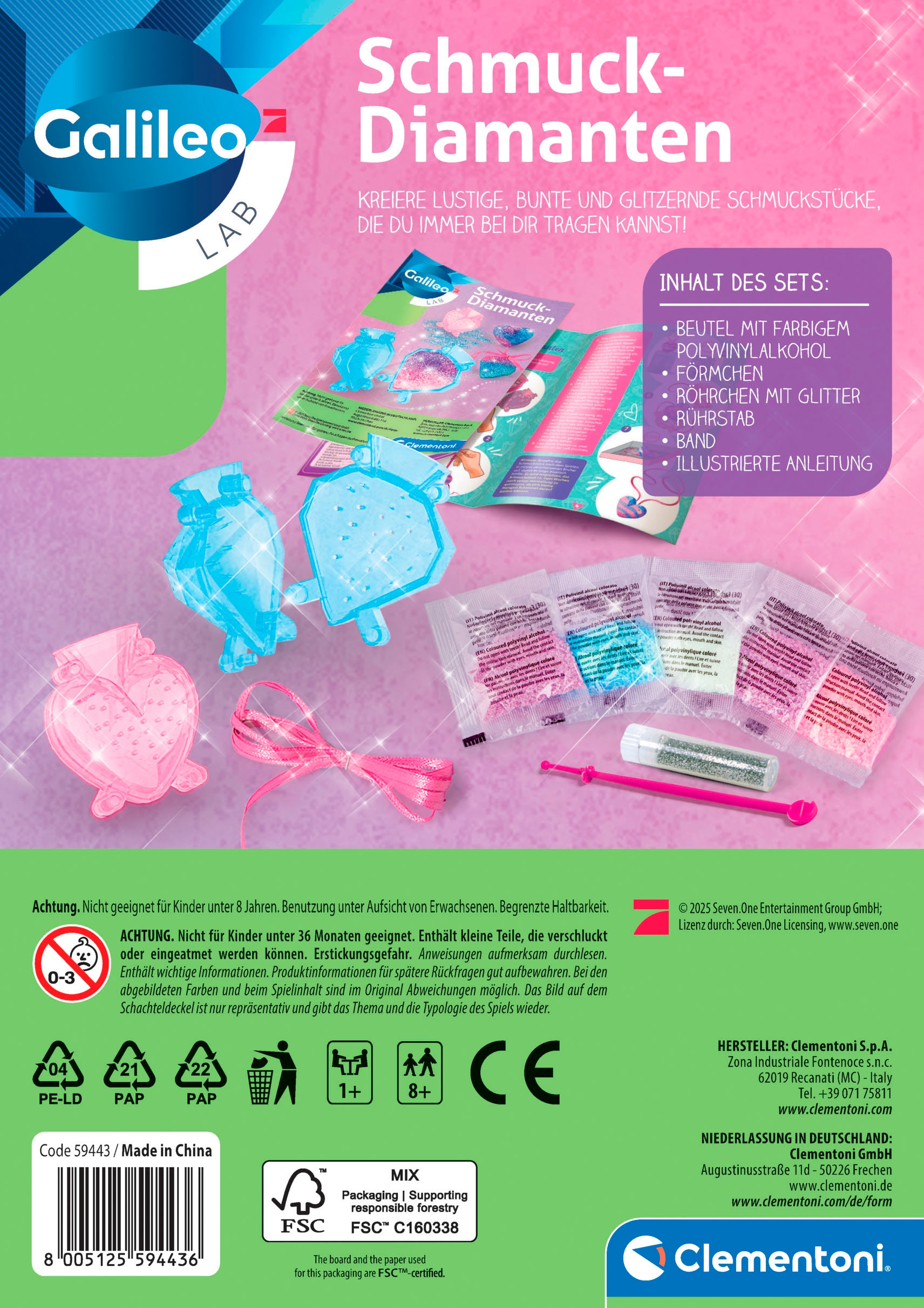 Clementoni® Experimentierkasten »Galileo Lab, Schmuck-Diamanten«