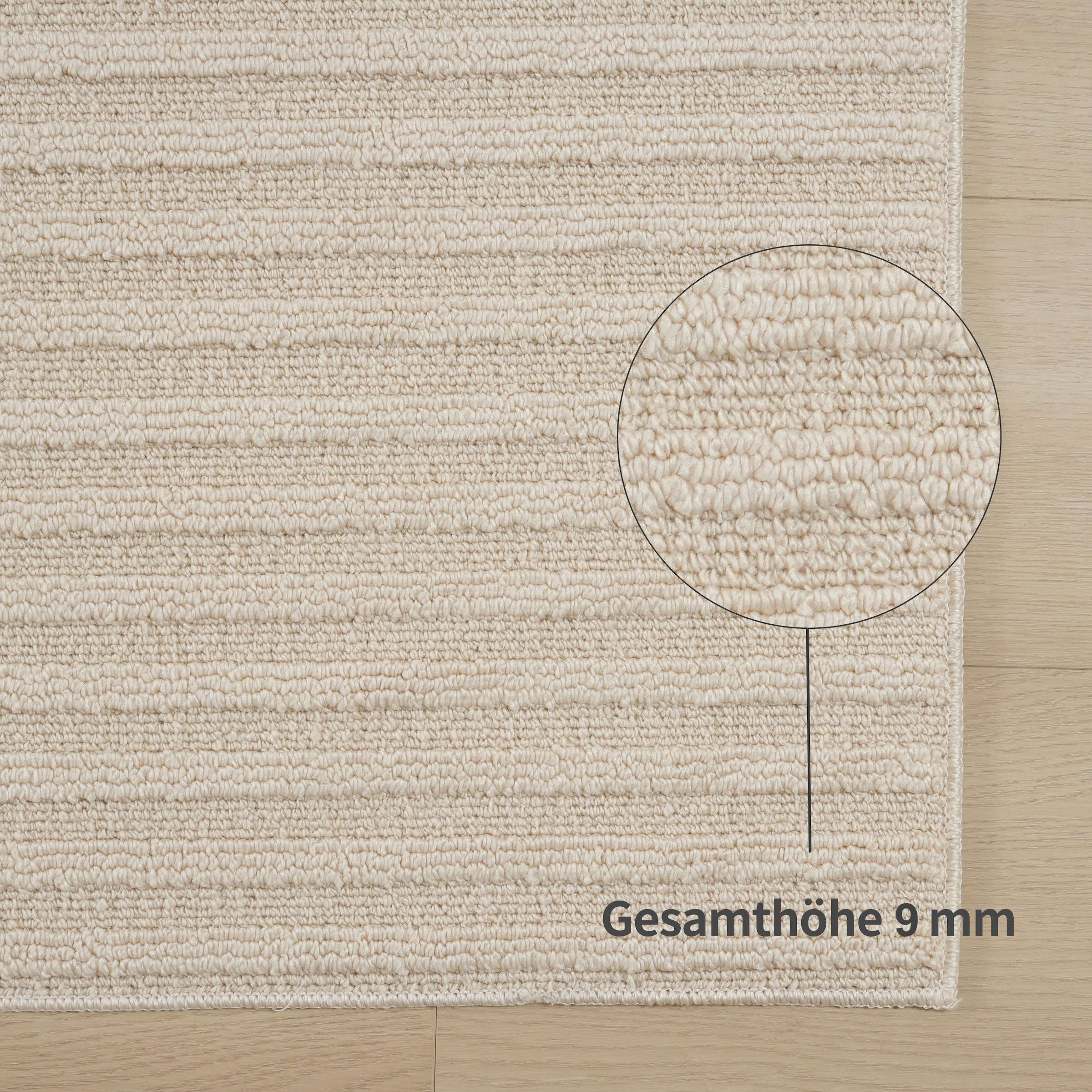 OTTO home Teppich »Jola, In- und Outdoor geeignet, Hoch-Tief-Design, Scandi« rechteckig 9 mm Höhe Hoch-Tief-Struktur, Zen, Wetterfest & UV-beständig, Balkon, Camping