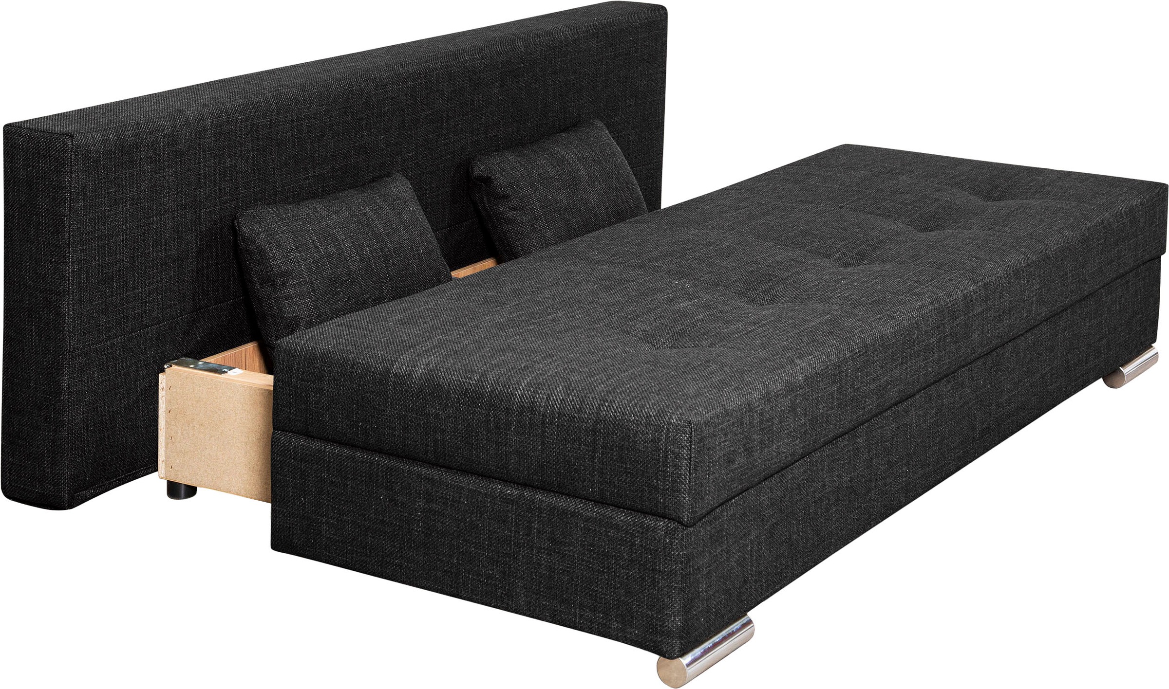 COLLECTION AB Schlafsofa »Tania mit Bettfunktion und Bettkasten«, komfortabler Sitzkomfort: Federkern-Polsterung, inklusive Rückenkissen