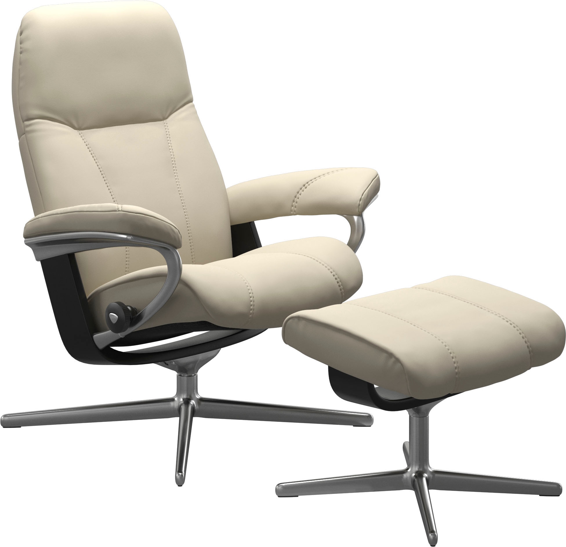 Stressless® Fußhocker »Consul« mit Cross Base, Größe S, M & L, Holzakzent Schwarz