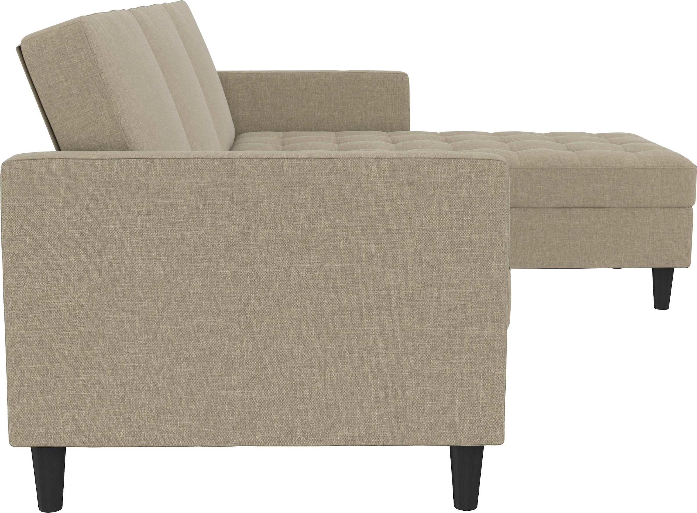 Dorel Home Ecksofa »Presley, L-Form,« Ecksofa mit Bett-Funktion und Stauraum, verstellbare Rückenlehne