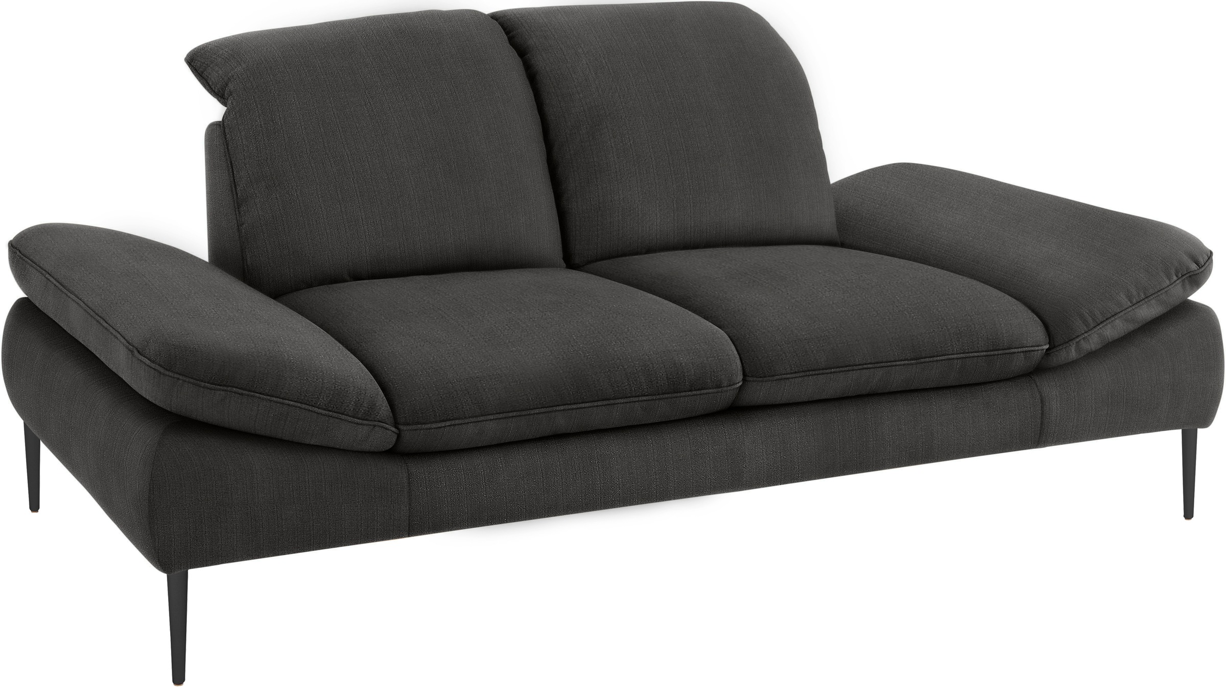 W.SCHILLIG 2-Sitzer »enjoy&MORE« Sitztiefenverstellung, Füße schwarz pulverbeschichtet, Breite 202 cm