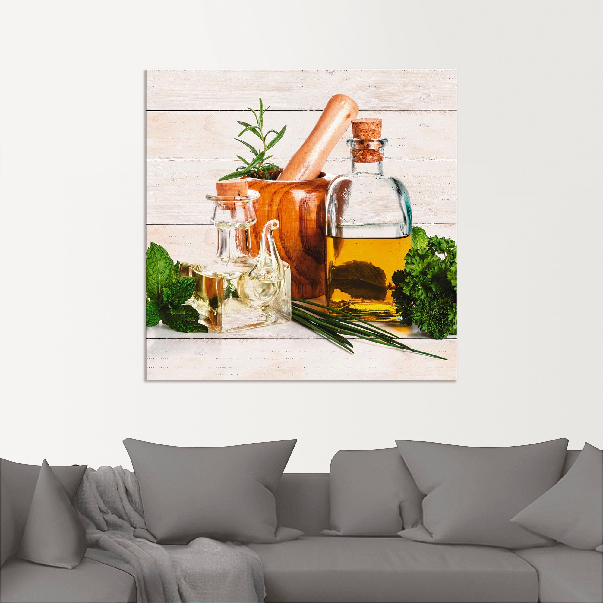 Artland Wandbild »Olivenöl und Kräuter - Küche« Arrangements 1 Stk. tlg. als Alubild, Leinwandbild in verschied. Größen