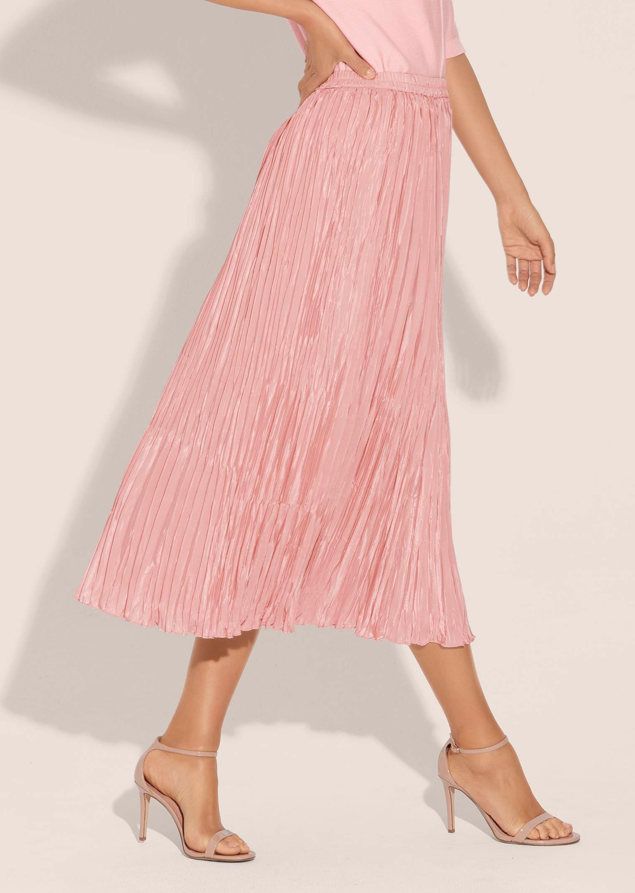 MADELEINE Midirock »Plisseerock Maxi-Rock mit Crash-Plissee«