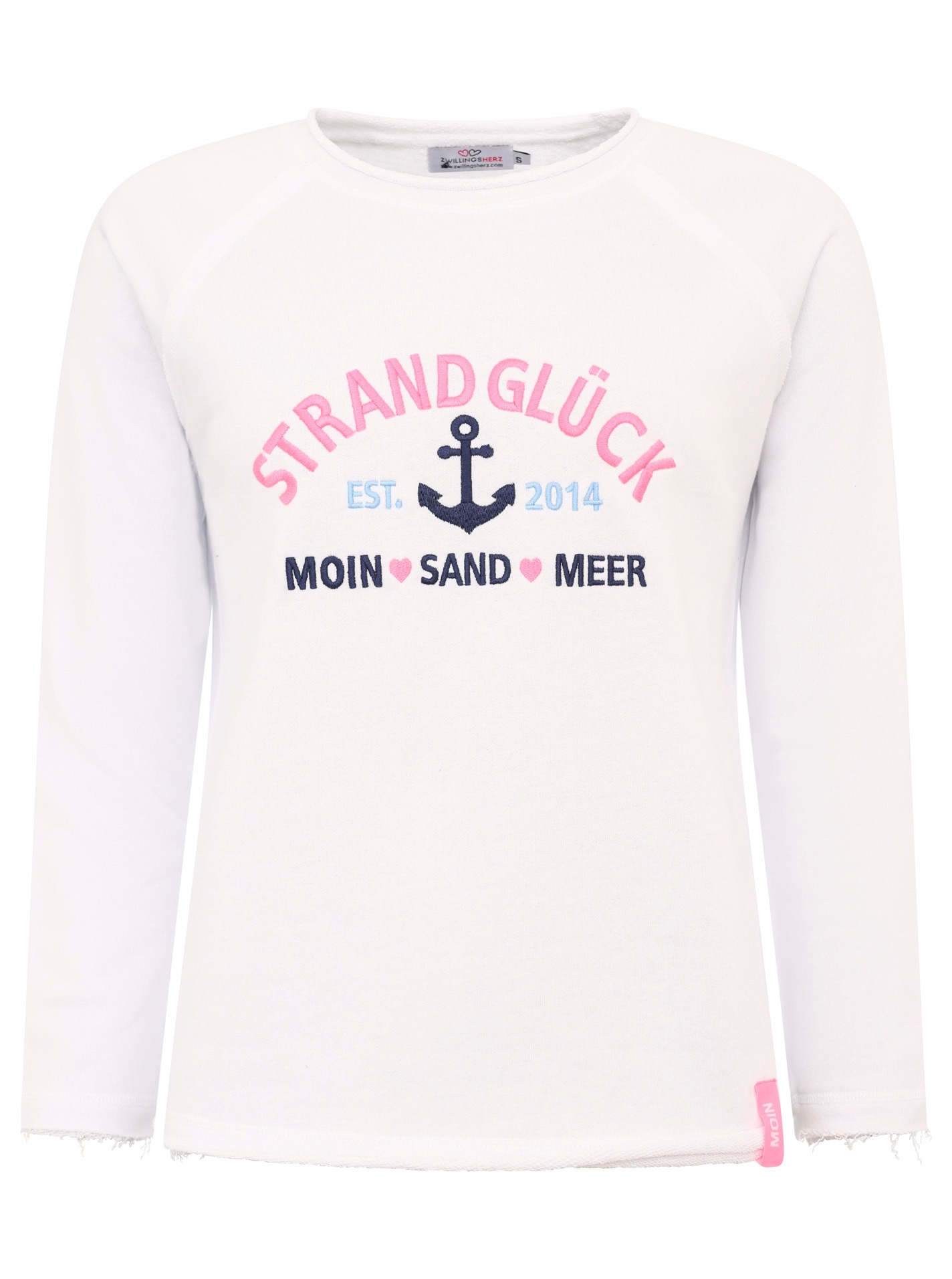 Zwillingsherz Sweatshirt »"Strandglück"«, mit Used-Look Kanten
