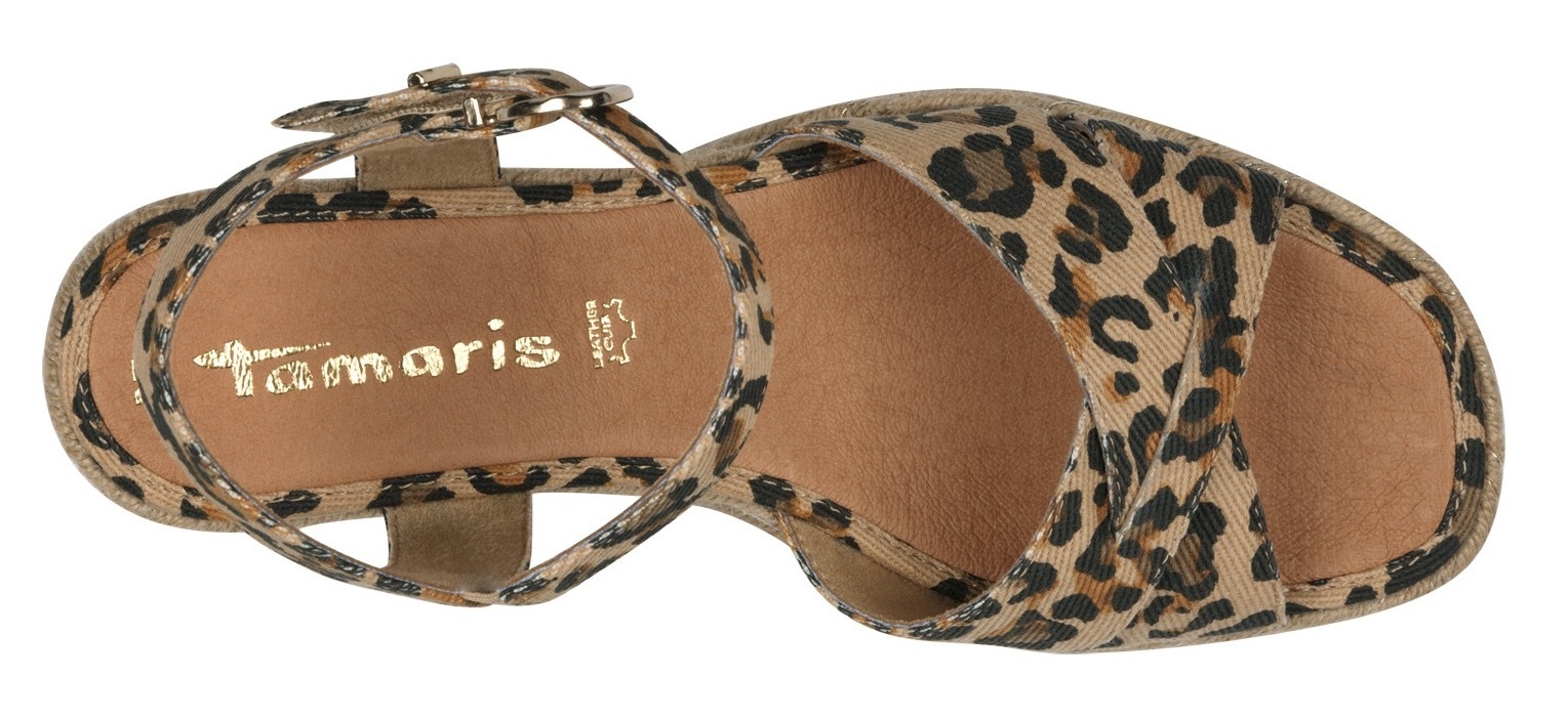 Tamaris Keilsandalette  , Riemchensandale, Sommerschuh mit modischer Kreuzbandage