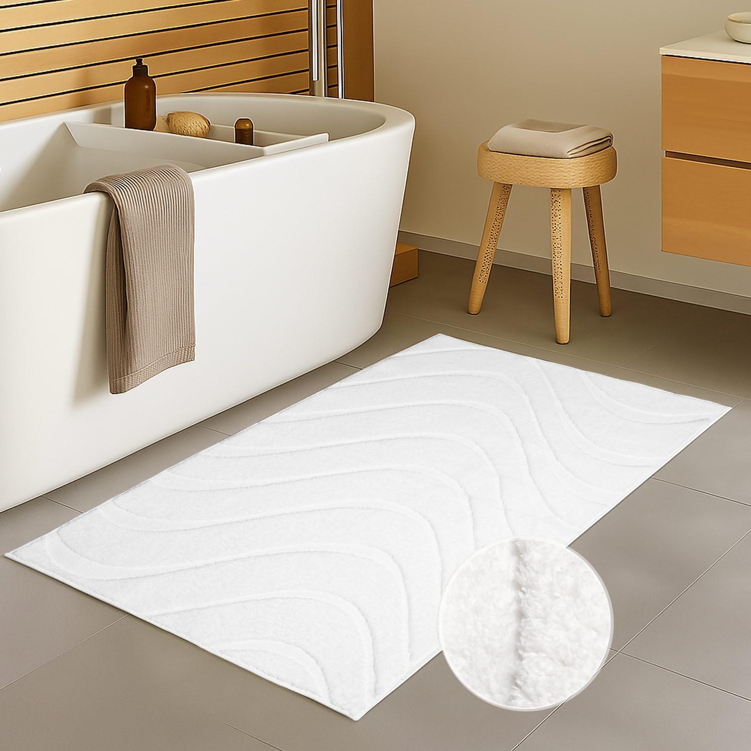 Carpet City Badematte »BAT400,  Badteppich uni« Höhe 11 mm rutschhemmend beschichtet fußbodenheizungsgeeignet Teppich Badezimmer, Badvorleger, Anti-Rutsch, Waschbar, Duschmatte