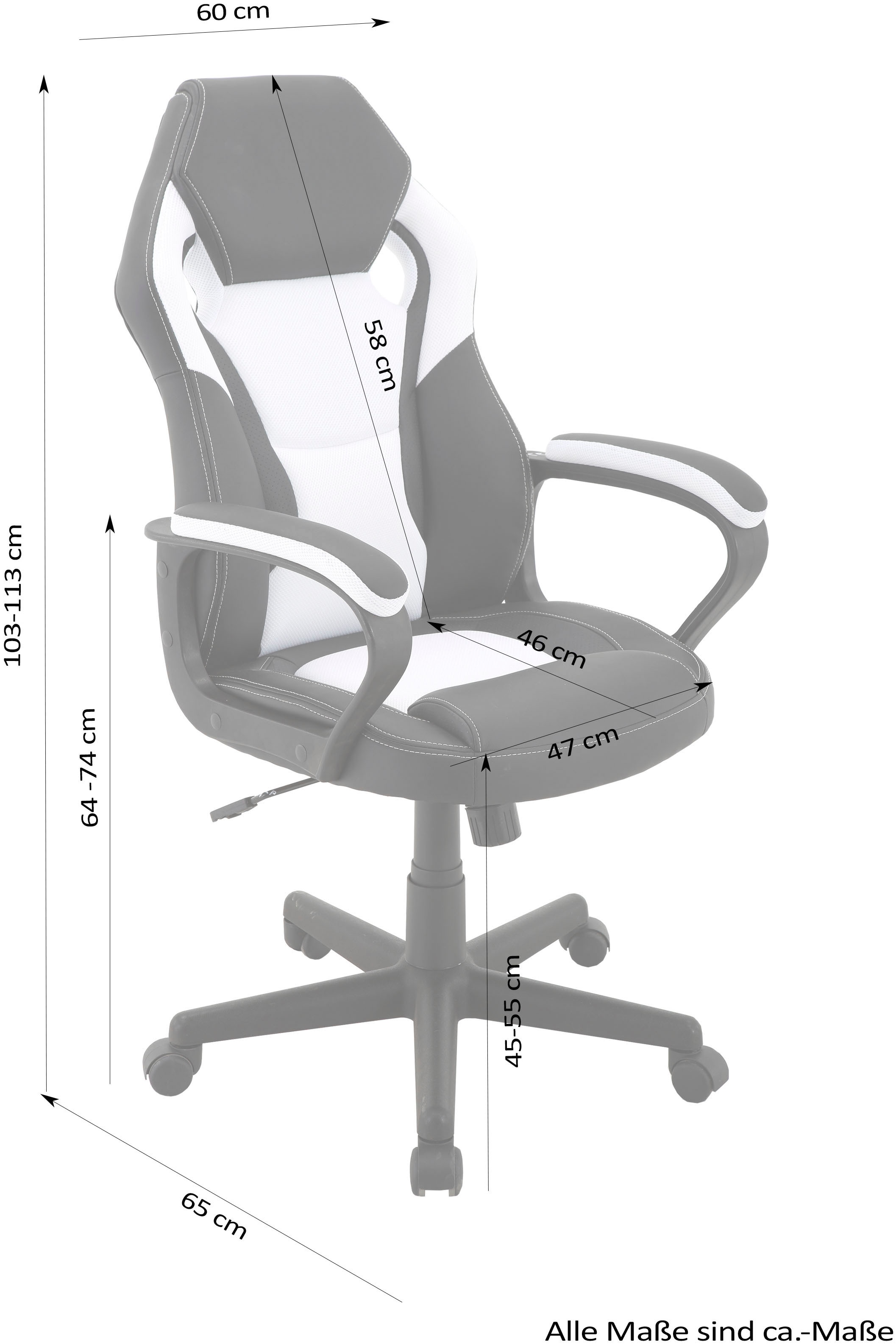 Homexperts Chefsessel »Manta«, Kunstleder-Netzstoff, Gamingchair passend zum Gamingtisch Tron