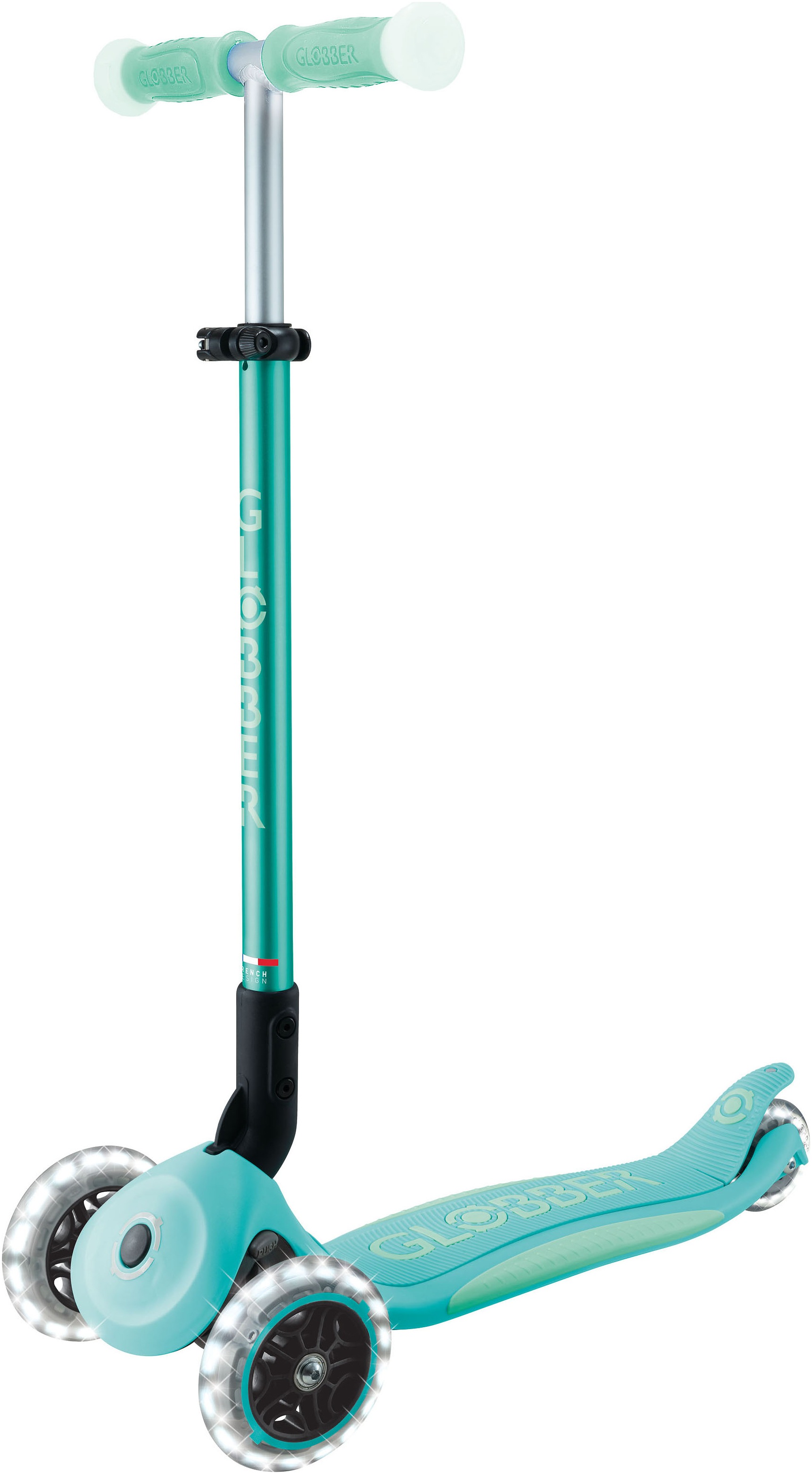 Globber Tretroller »ELITE GLOW LIGHTS, mit Leuchtrollen und Glow-Effekt«