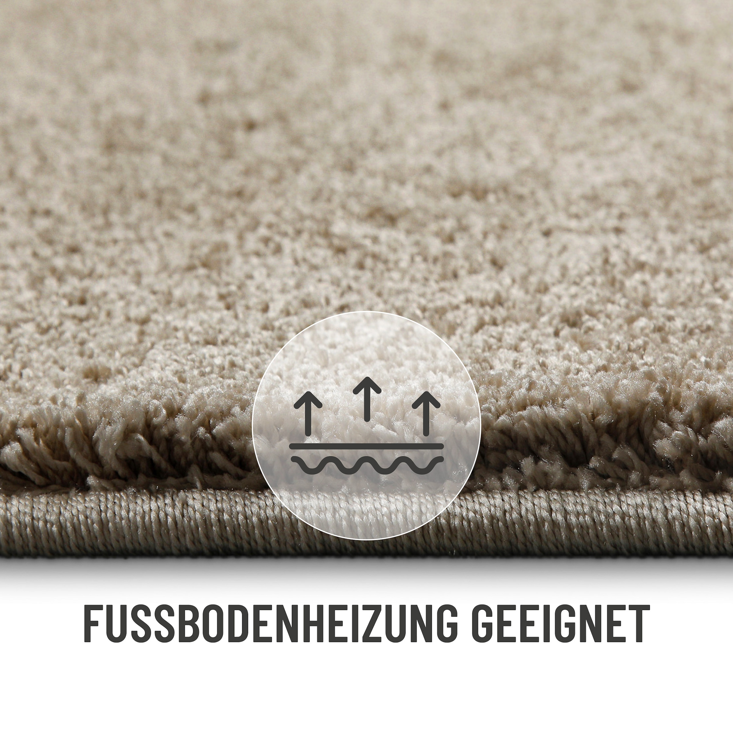 Wecon home Basics Hochflor-Teppich »Nova«, quadratisch, 25 mm Höhe, Shaggy, gewebt, Läufer, robust, Wohnzimmer, Schlafzimmer