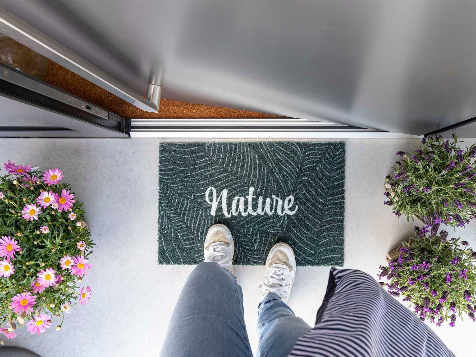 Primaflor-Ideen in Textil Fußmatte »Schmutzfangmatte COUNTRY, Nature«, rechteckig, 7 mm Höhe, Schmutzfangmatte, Kokos-Optik, mit Spruch, rutschhemmend, waschbar
