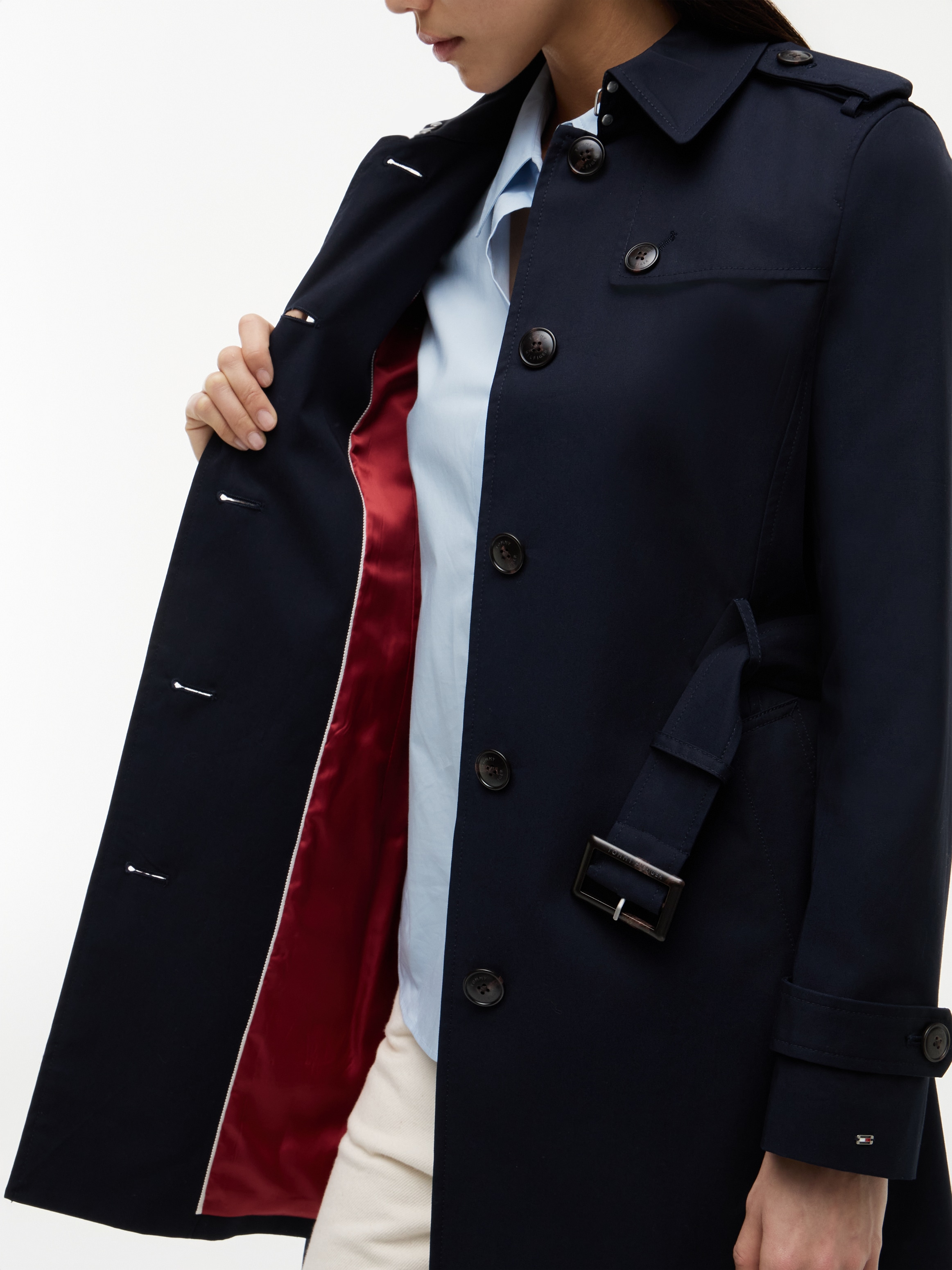 Tommy Hilfiger Langjacke »HERITAGE SINGLE BREASTED TRENCH« mit den typischen Trenchcoat-Details