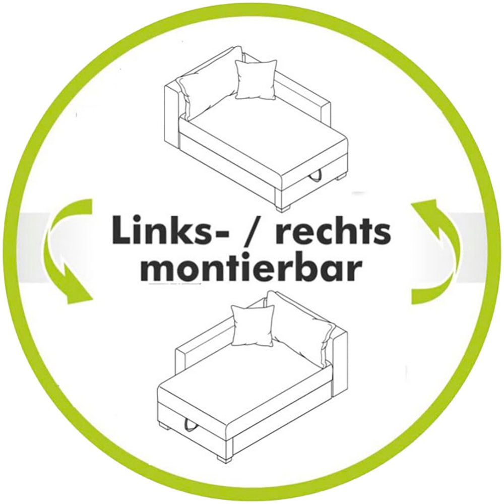 Jockenhöfer Gruppe Recamiere »Romeo, Breite: 164cm, Liegefläche: 90x210 cm« inklusive Bettfunktion und Bettkasten, Federkernpolsterung