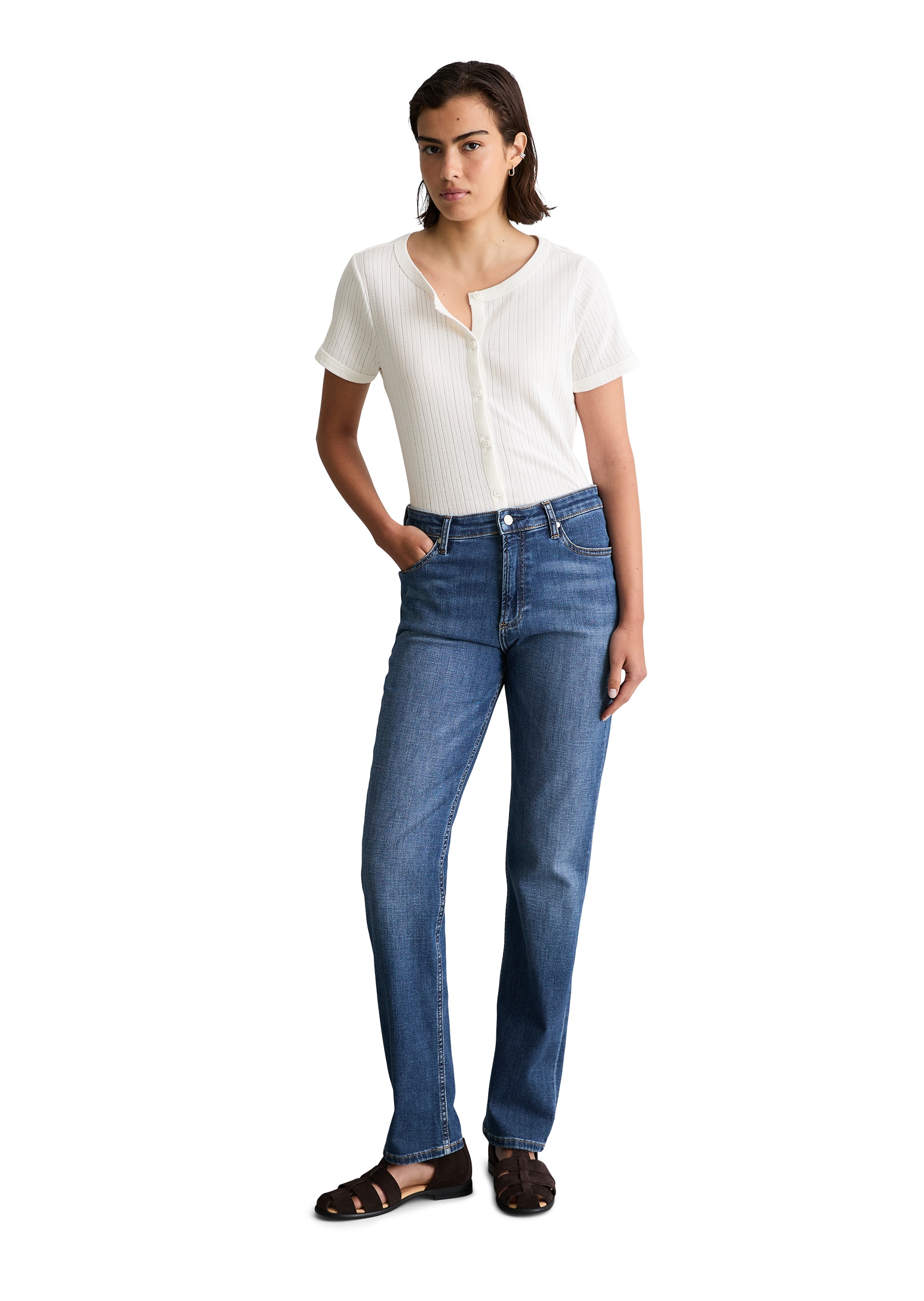 Marc O'Polo DENIM Gerade Jeans Model Olina straight aus hochwertigem Baumwoll-Stretch