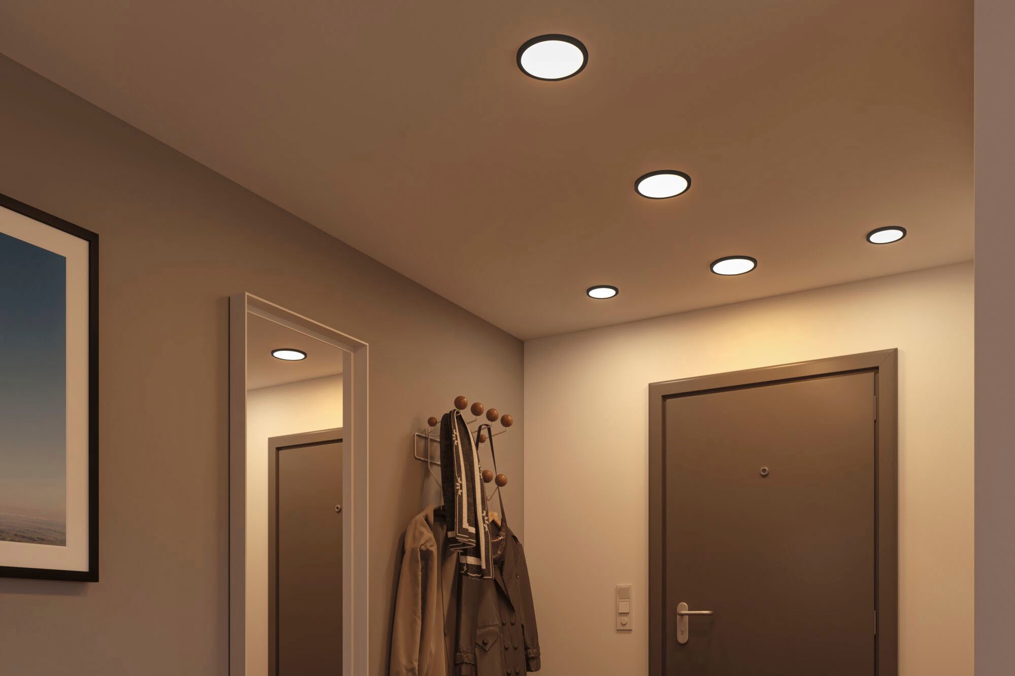 Paulmann LED Einbauleuchte »VariFit LED Einbaupanel Areo IP44 rund 175mm 4000K Schwarz dimmbar«, 1 flammig, VariFit LED Einbaupanel Areo IP44 rund 175mm 4000K Schwarz dimmbar
