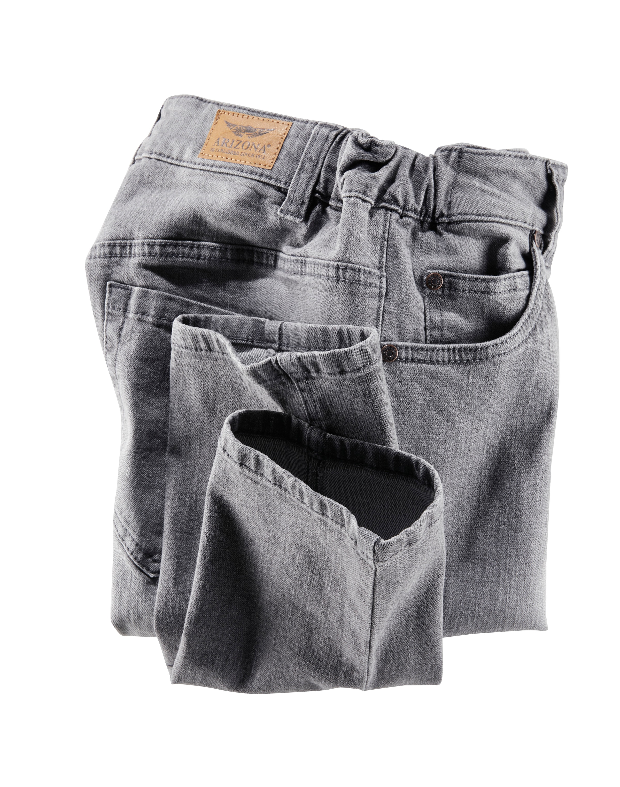 Waist bei mit High Gummizugeinsatz«, ♕ seitlichem Arizona Slim-fit-Jeans »Bund