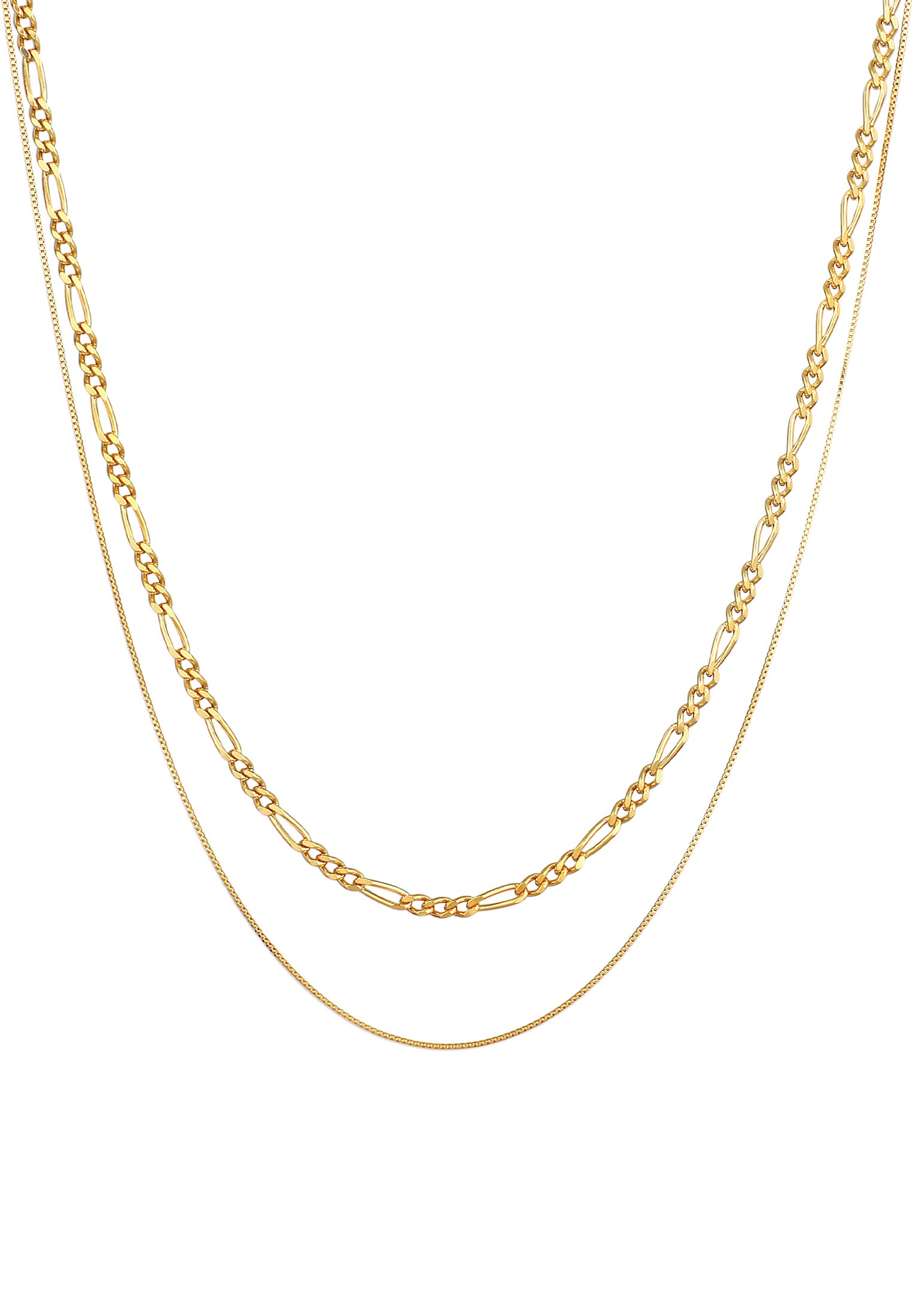 Kuzzoi Silberkette »Halskette Herren Ketten Set Figaro Venezia 925 Silber«