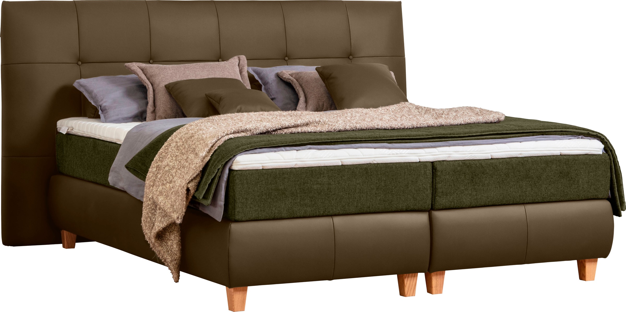 alina Boxspringbett »Luella«, ADA trendline Boxspringbett, inkl. Matratze und Viscoschaum-Topper