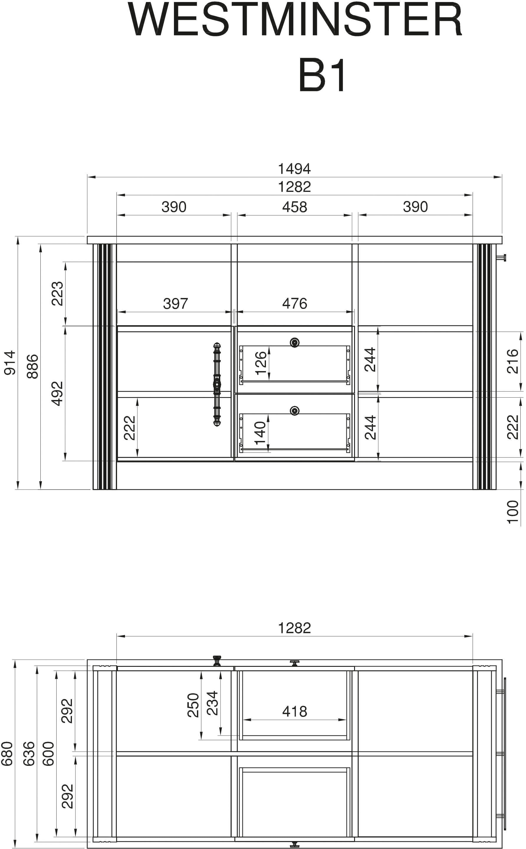 OTTO home Küche »KS-Westminster« Breite 366 cm, ohne E-Geräte