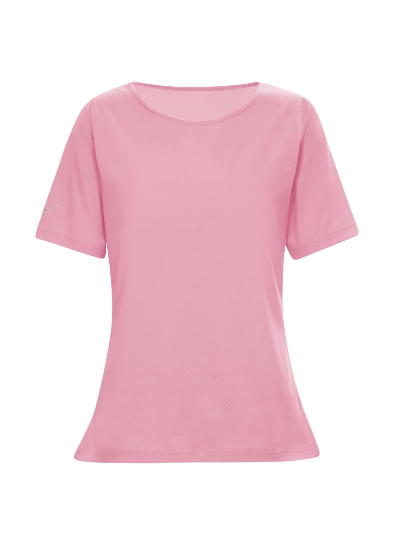 Trigema T-Shirt »TRIGEMA T-Shirt DELUXE Baumwolle mit Kristallsteinen«, (1 tlg.)