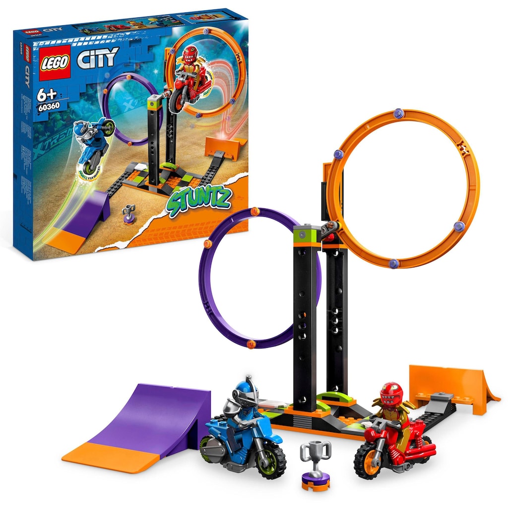 LEGO® Konstruktionsspielsteine »Kreisende Reifen-Challenge (60360), LEGO® City Stuntz«, (117 St.)