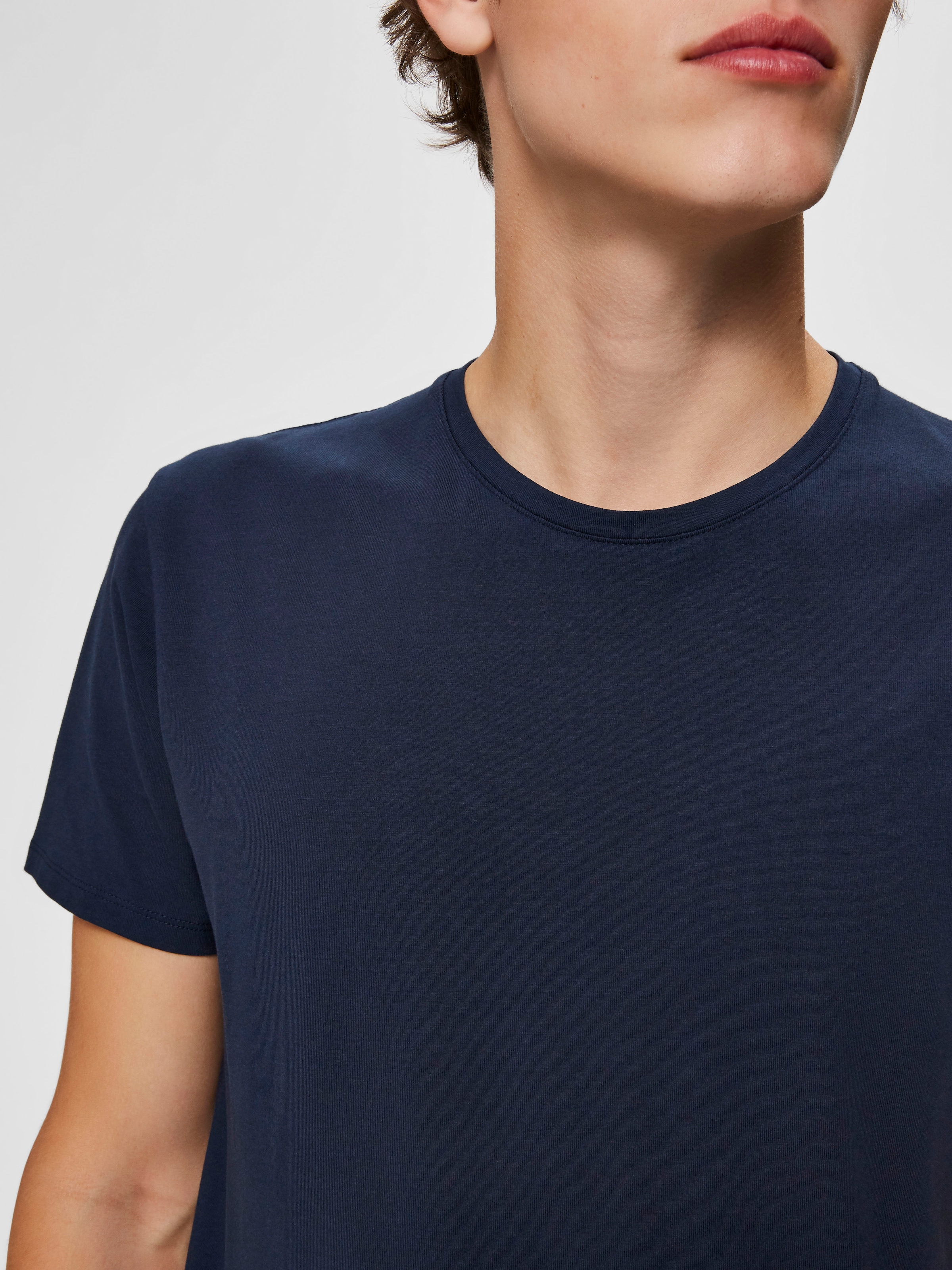 SELECTED HOMME Rundhalsshirt »SLHNEWPIMA SS O-NECK TEE NOOS«