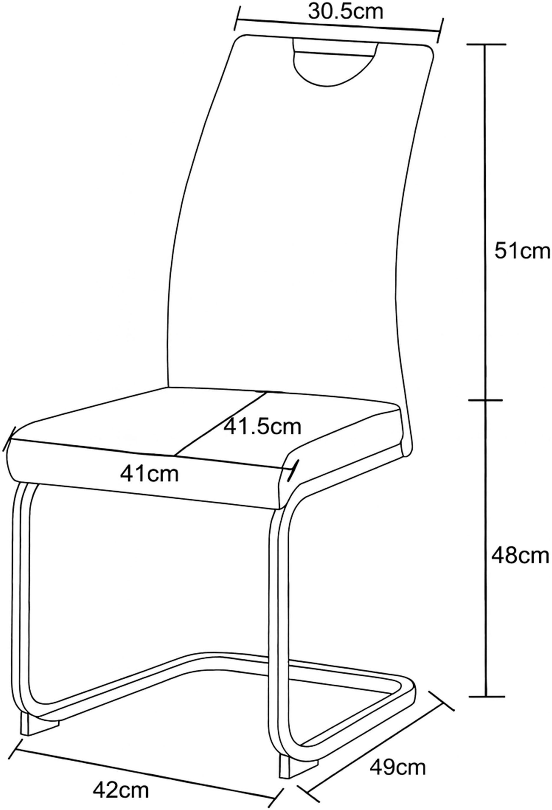 Home affaire Esszimmerstuhl »KANATA, 2er Set, mit Metallgestell in matt schwarz« (Set) 2 Stk.in verschiedenen Farben, Belsatbarkeit pro Stuhl 120 kg