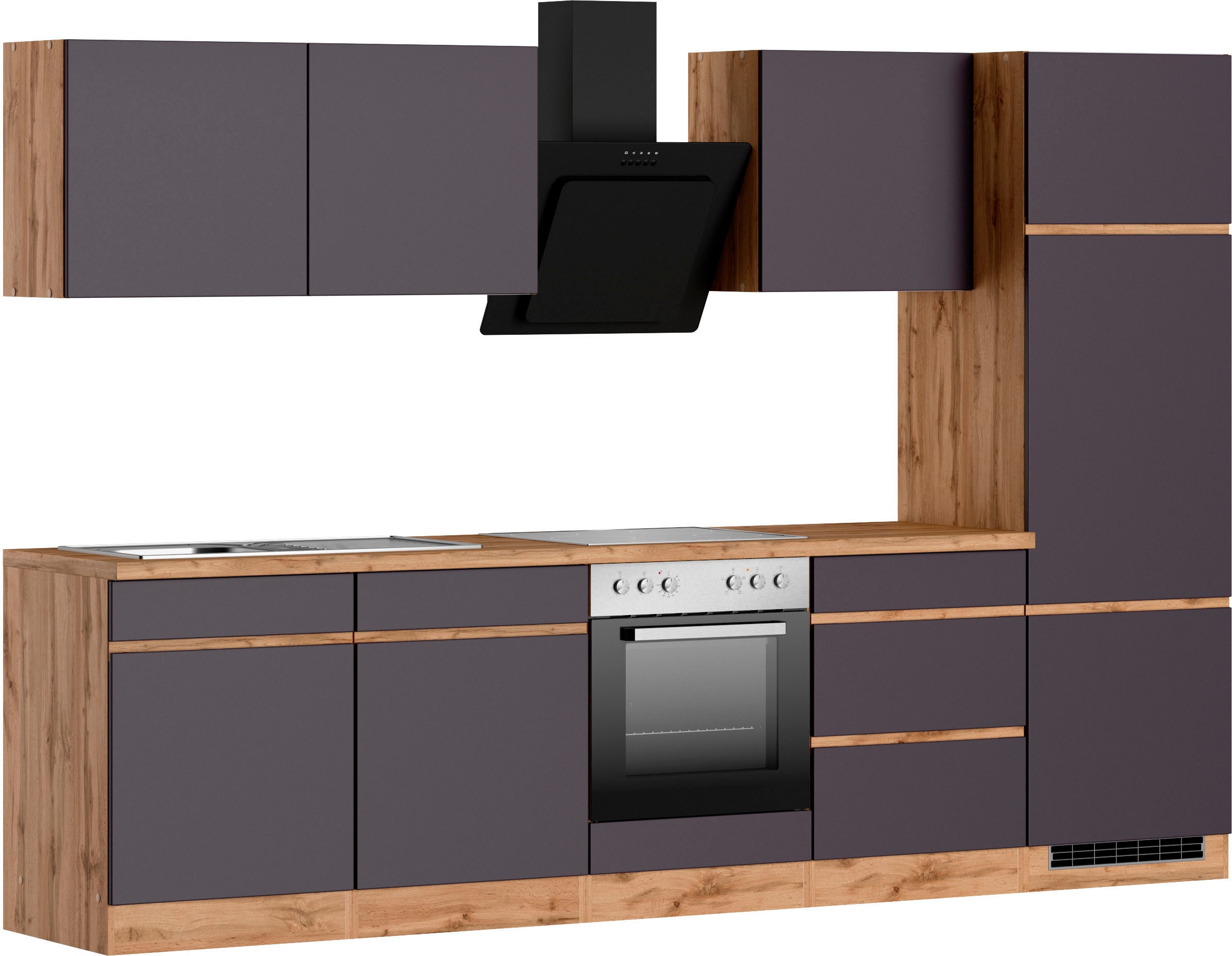 KOCHSTATION Küchenzeile »KS-Riesa« Stellbreite 300 cm, wahlweise mit oder ohne E-Geräte