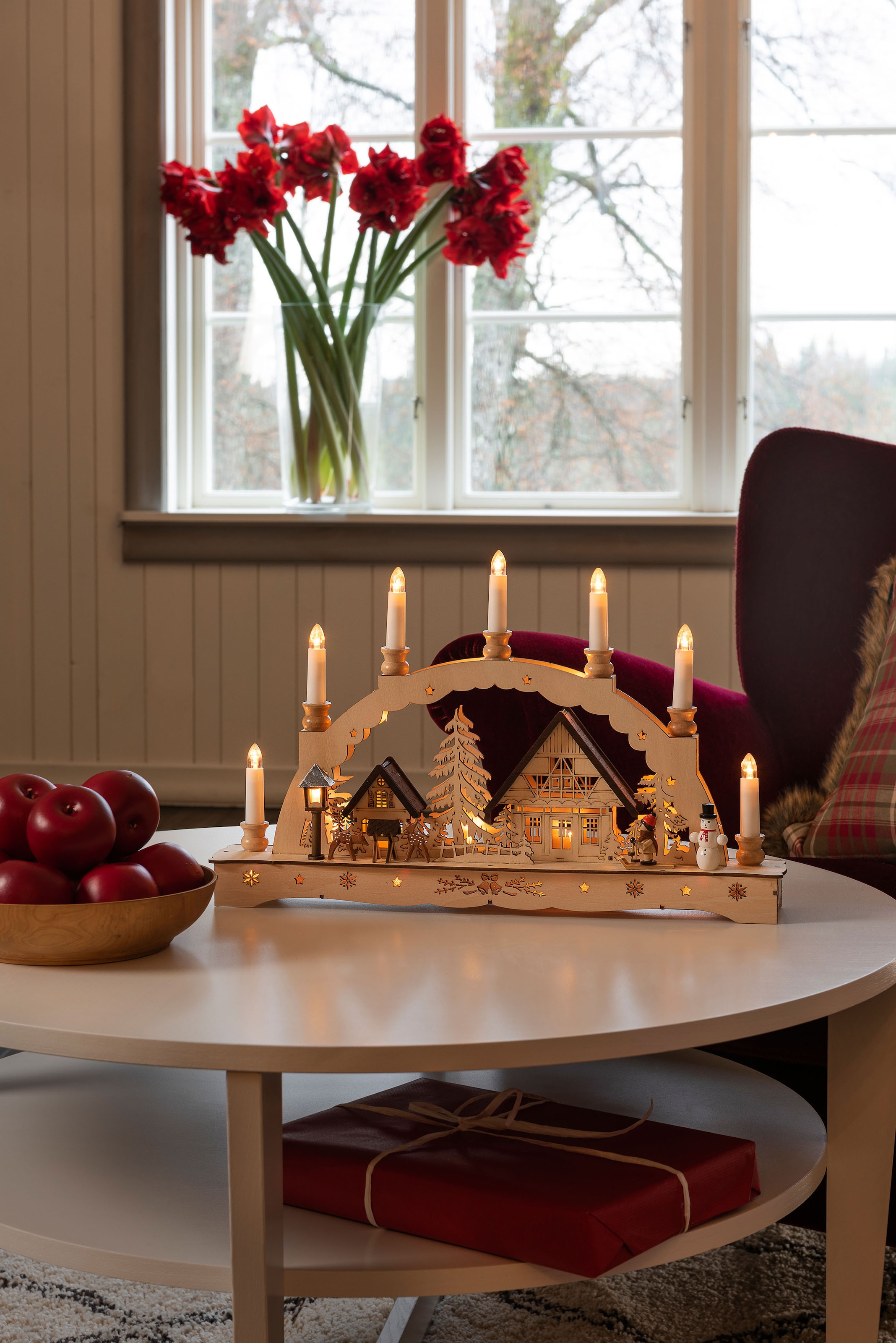 KONSTSMIDE LED Schwibbogen »Weihnachtsdeko«, online Holzsilhouette kaufen Kerzen\