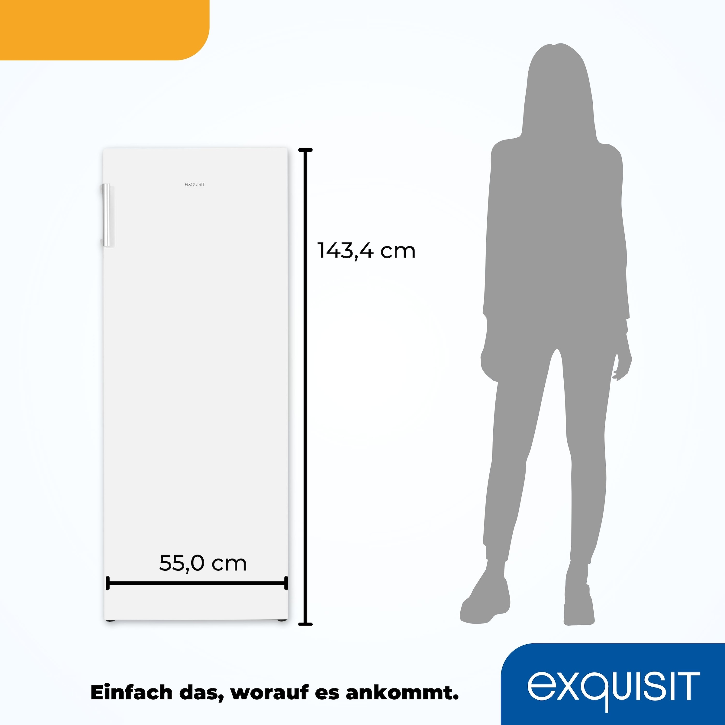 exquisit Gefrierschrank »GS230-H-010E«, 143,4 cm hoch, 55 cm breit