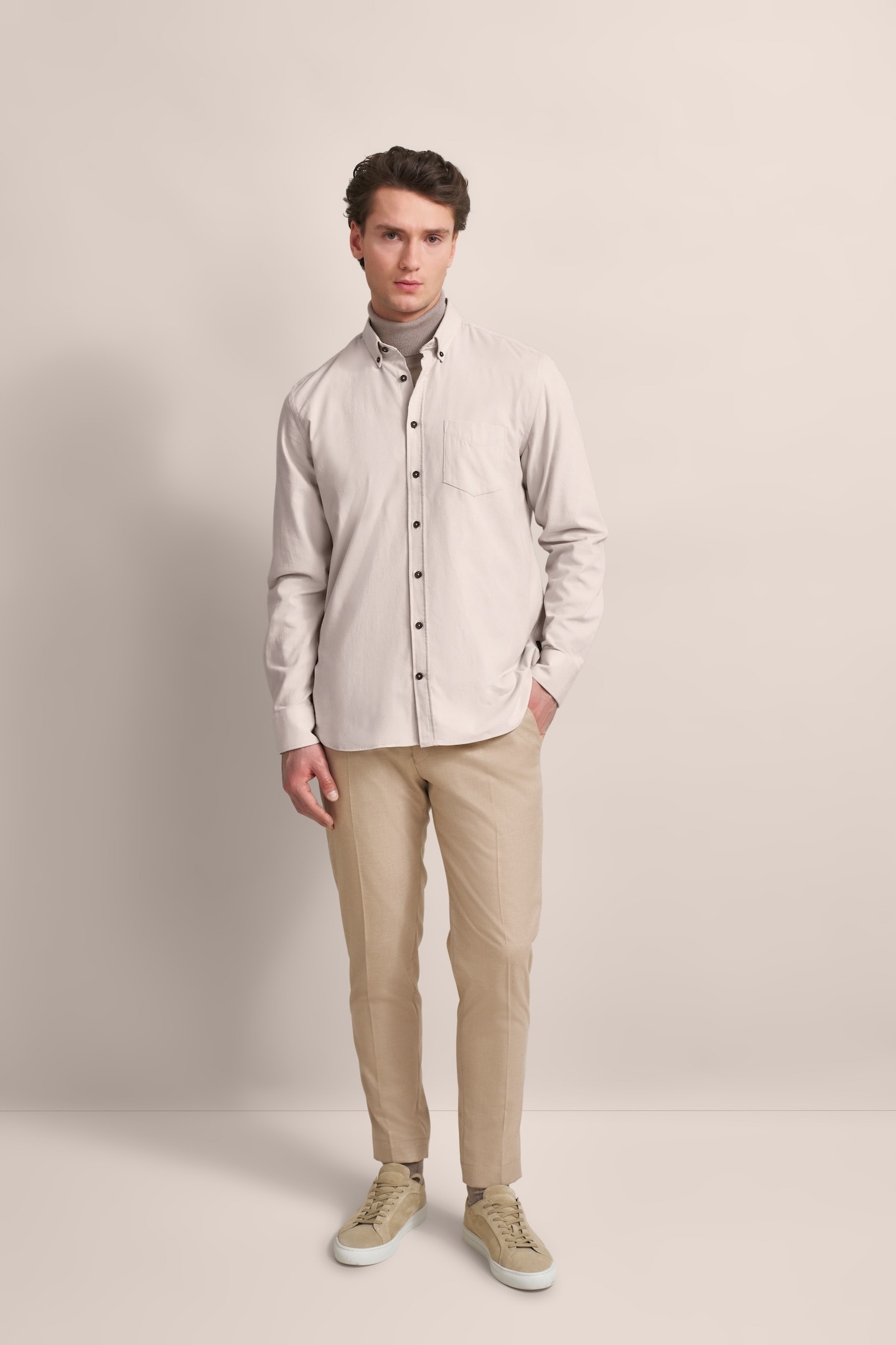 bugatti Langarmhemd aus modernem Feincord