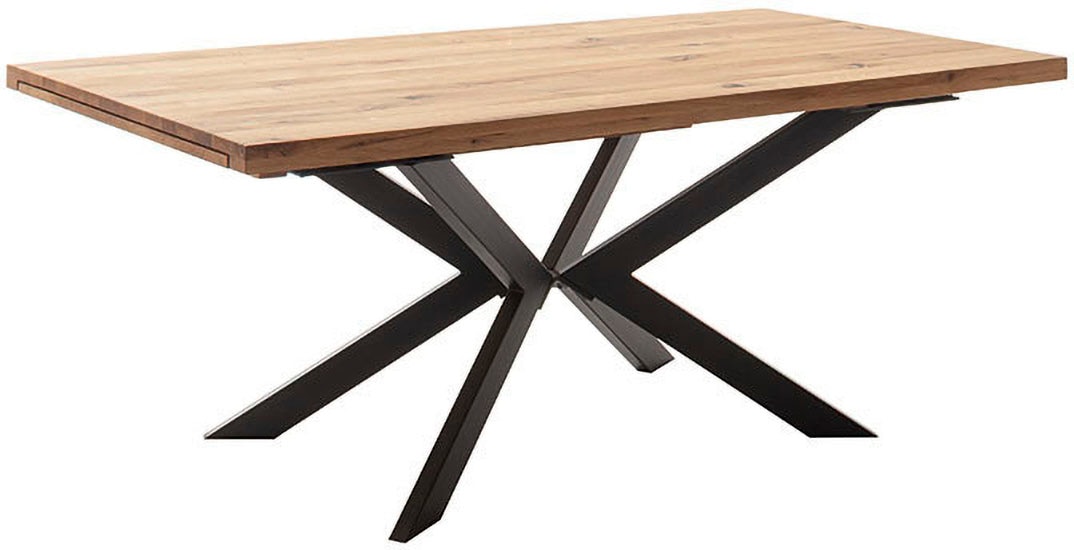MCA furniture Esstisch »BARLETTA Auszugtisch 180-280 cm«, (Einzelstück), massiv,durchgehende Lamelle,aufgedoppelt,Metall,Tischplatte 5,0 cm