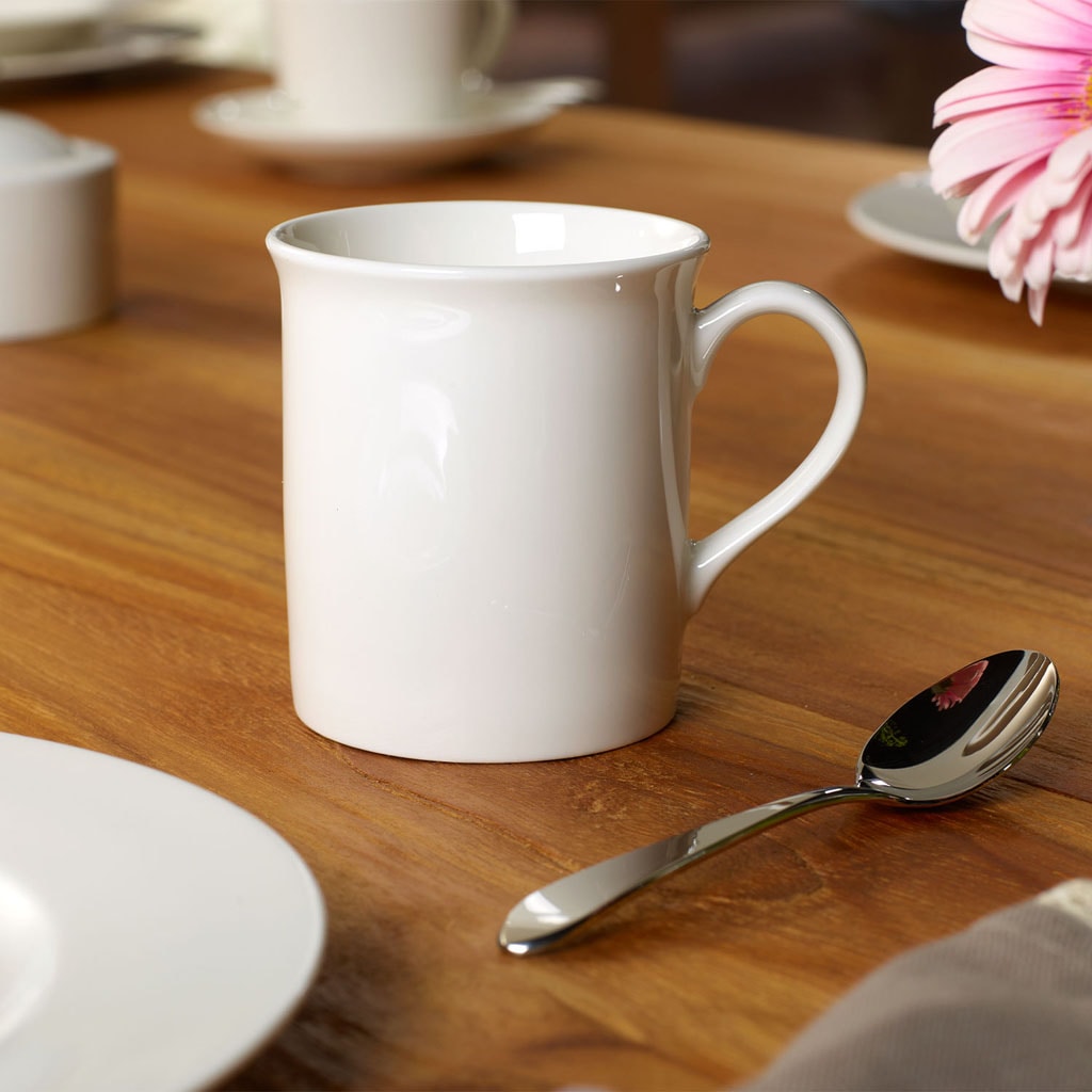 Villeroy & Boch Becher »Twist White«, (Set, 6 tlg., 6x Becher mit Henkel 300ml), Made in Germany, Fine China Porzellan